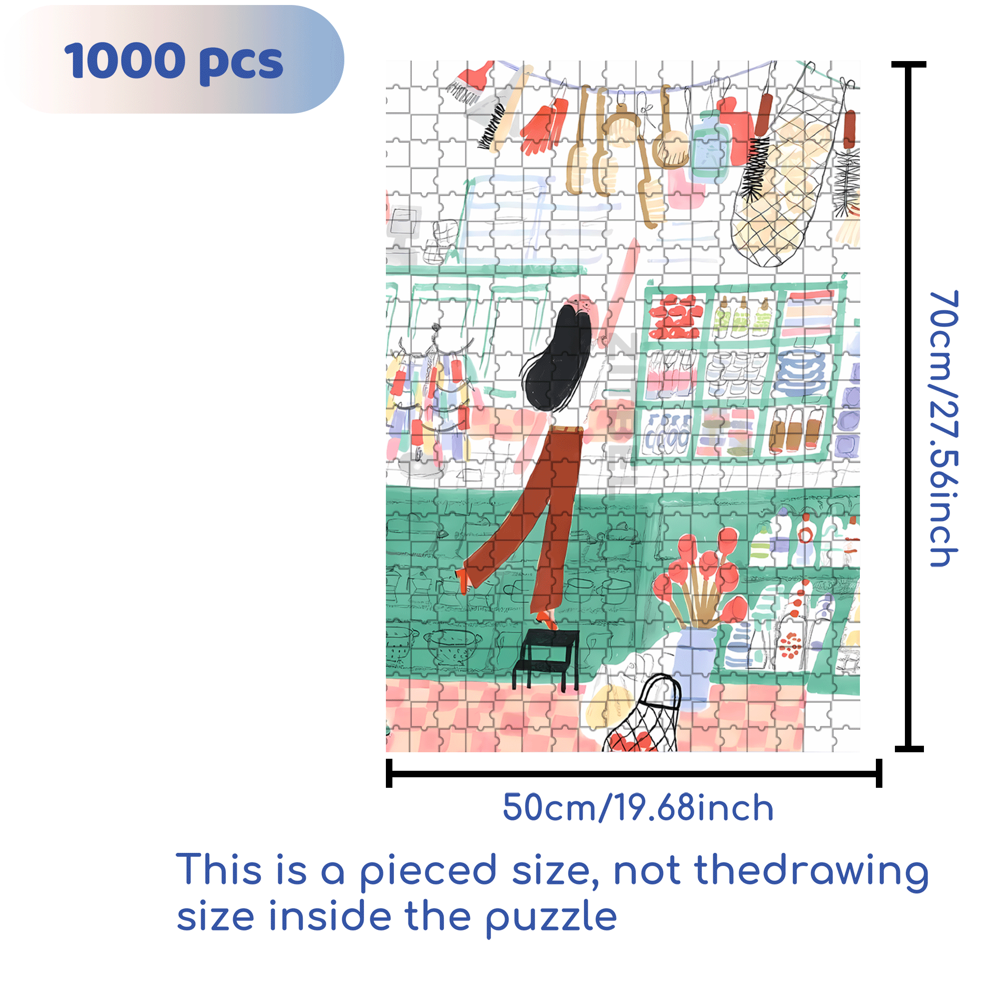 Pastoral Style 2 500pcs/1000pcs Jigsaw Puzzle, Scratch-Resistant, Interactive Family Game & Brain-Boosting DIY Decor, Perfect for Halloween, Christmas & New Year Gifts, Family Puzzle Game