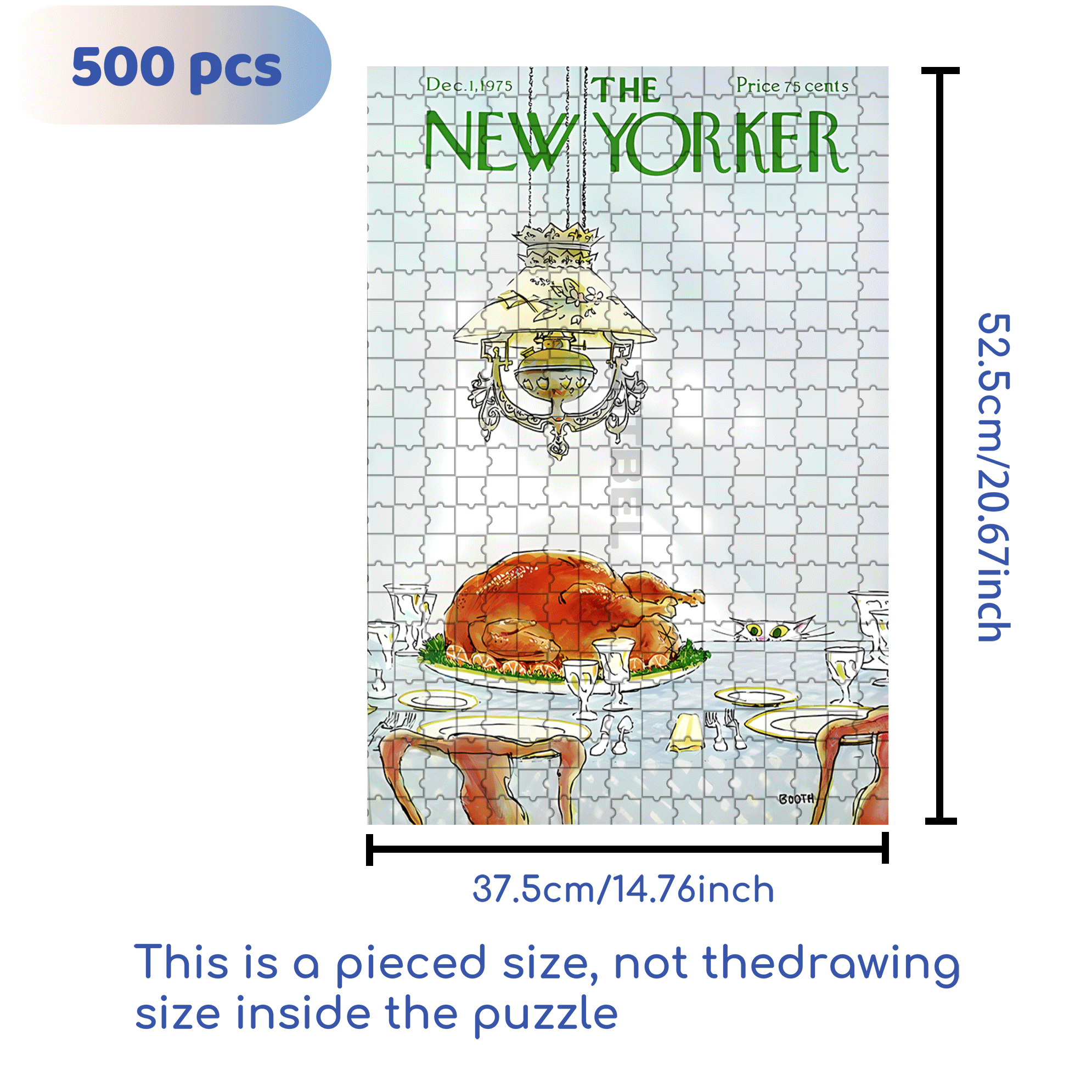 Roast Chicken 500pcs/1000pcs Jigsaw Puzzle, Scratch-Resistant, Interactive Family Game & Brain-Boosting DIY Decor, Perfect for Halloween, Christmas & New Year Gifts, Family Puzzle Game