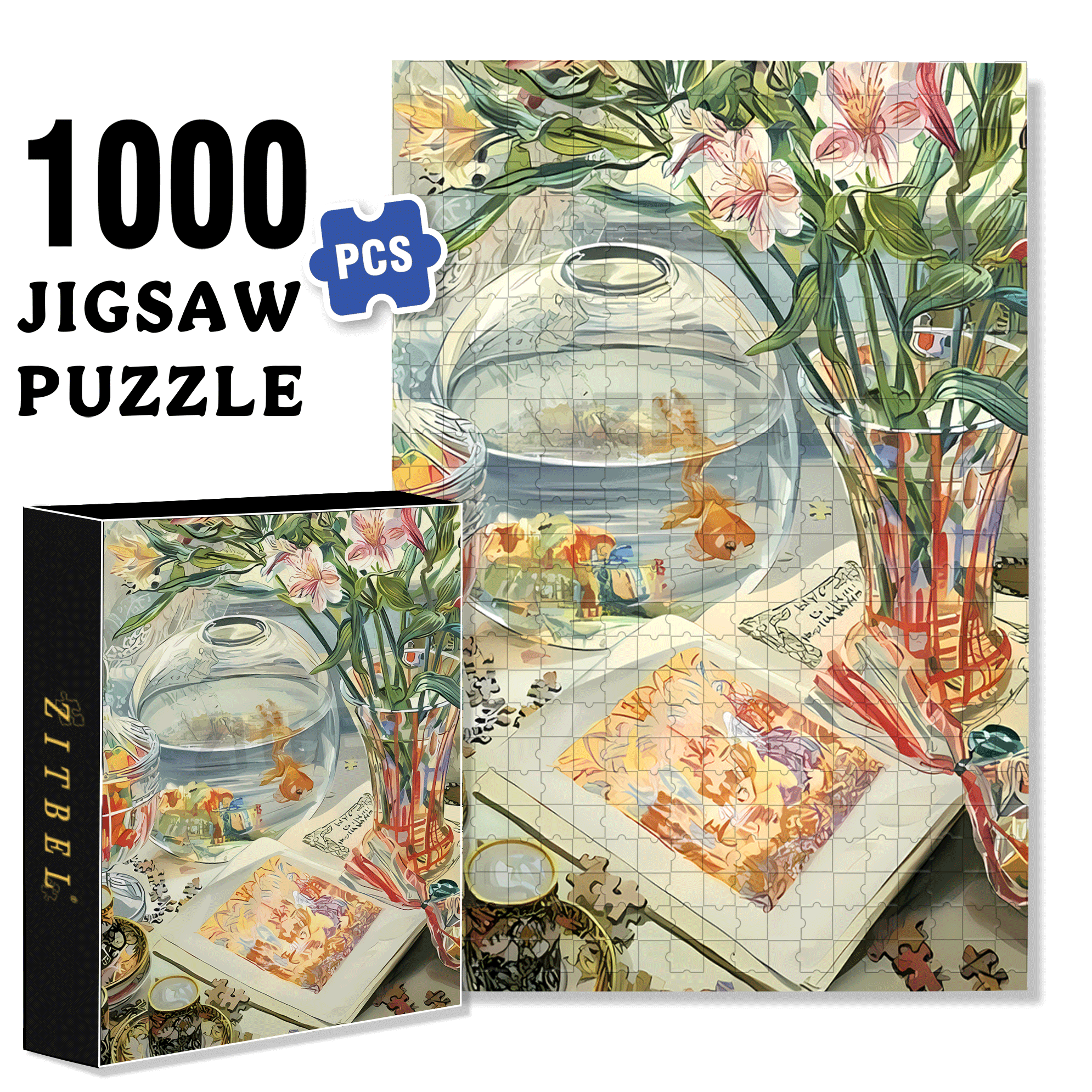 Scatter 500pcs/1000pcs Jigsaw Puzzle, Scratch-Resistant, Interactive Family Game & Brain-Boosting DIY Decor, Perfect for Halloween, Christmas & New Year Gifts, Family Puzzle Game
