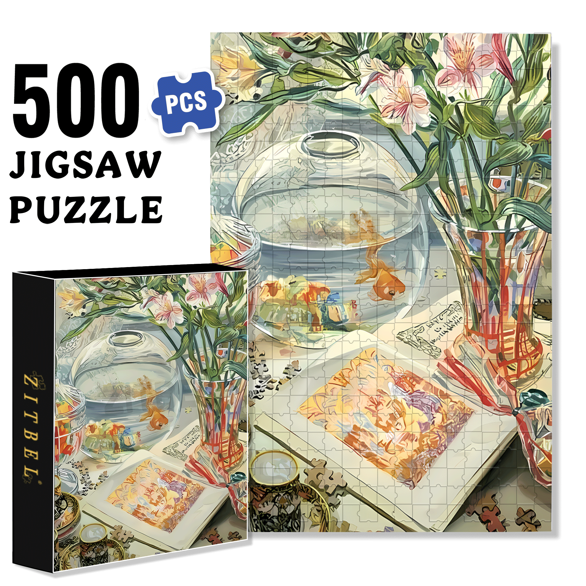 Scatter 500pcs/1000pcs Jigsaw Puzzle, Scratch-Resistant, Interactive Family Game & Brain-Boosting DIY Decor, Perfect for Halloween, Christmas & New Year Gifts, Family Puzzle Game