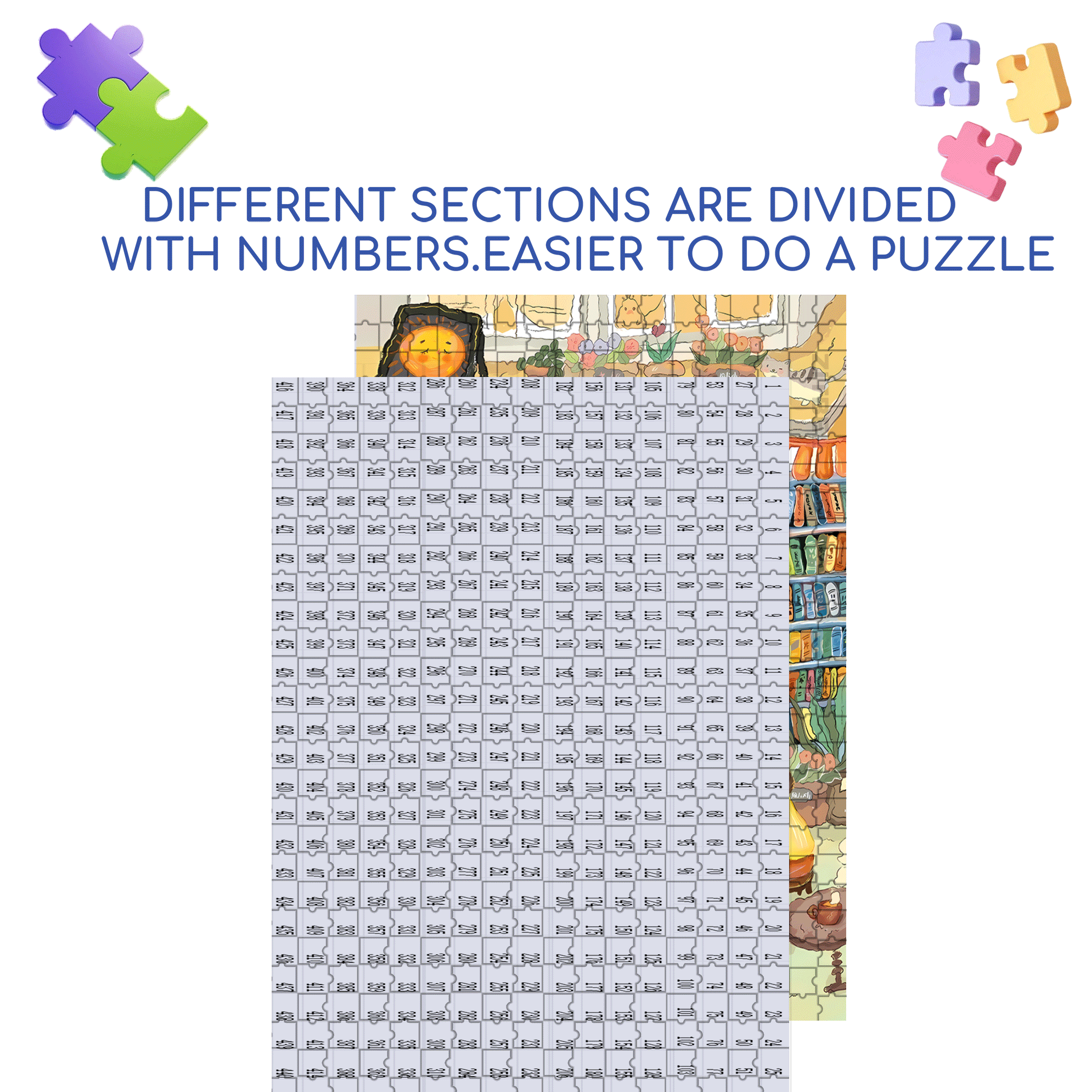Teasing The Cat 500pcs/1000pcs Jigsaw Puzzle, Scratch-Resistant, Interactive Family Game & Brain-Boosting DIY Decor, Perfect for Halloween, Christmas & New Year Gifts, Family Puzzle Game