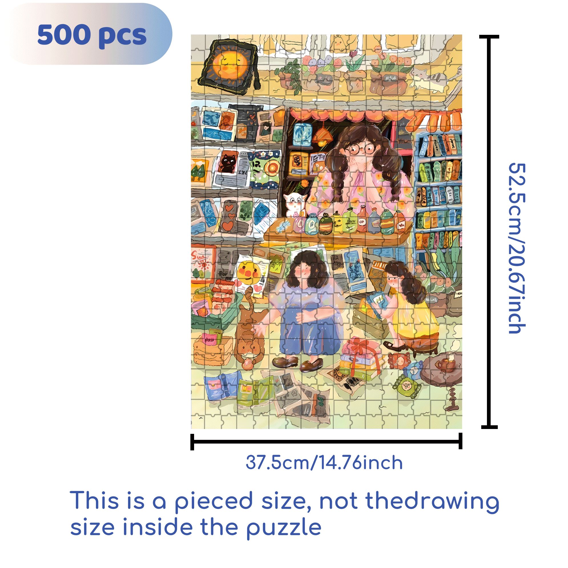 Teasing The Cat 500pcs/1000pcs Jigsaw Puzzle, Scratch-Resistant, Interactive Family Game & Brain-Boosting DIY Decor, Perfect for Halloween, Christmas & New Year Gifts, Family Puzzle Game