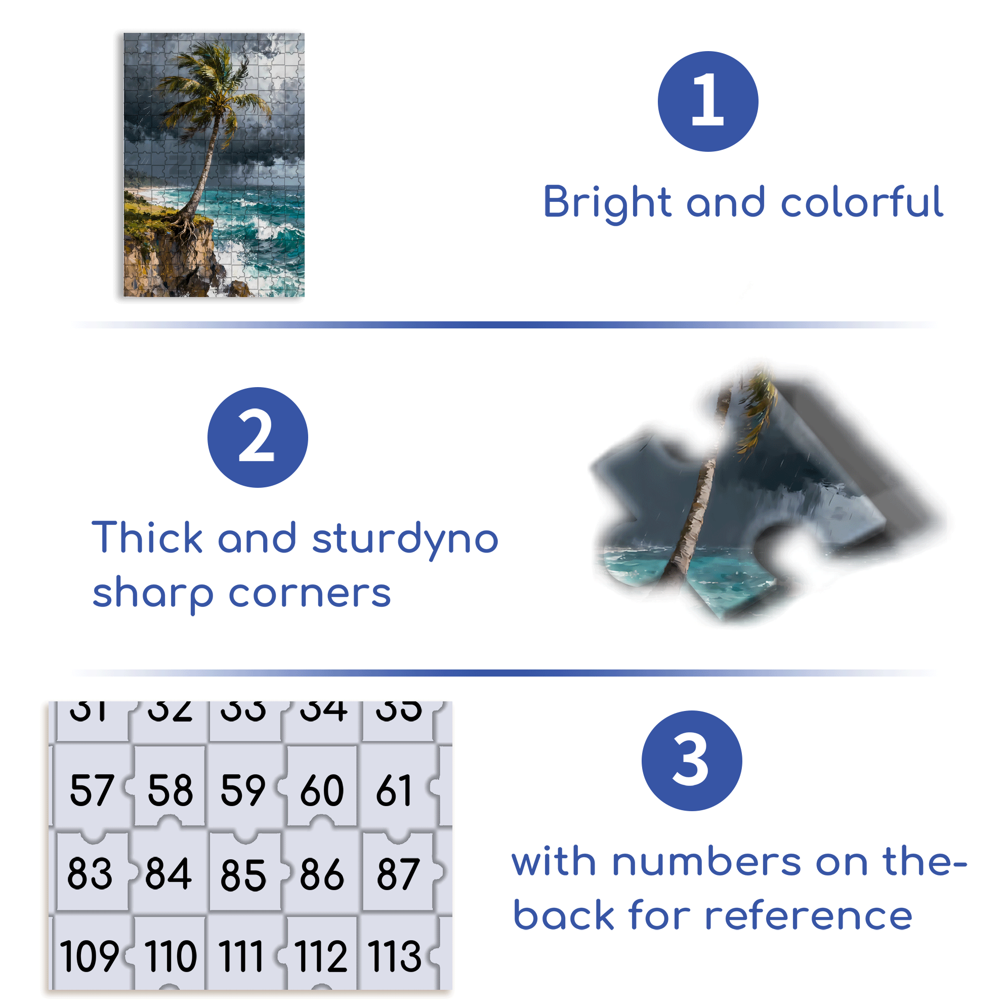 The Palm Tree On The Cliff 500pcs/1000pcs Jigsaw Puzzle, Scratch-Resistant, Interactive Family Game & Brain-Boosting DIY Decor, Perfect for Halloween, Christmas & New Year Gifts, Family Puzzle Game
