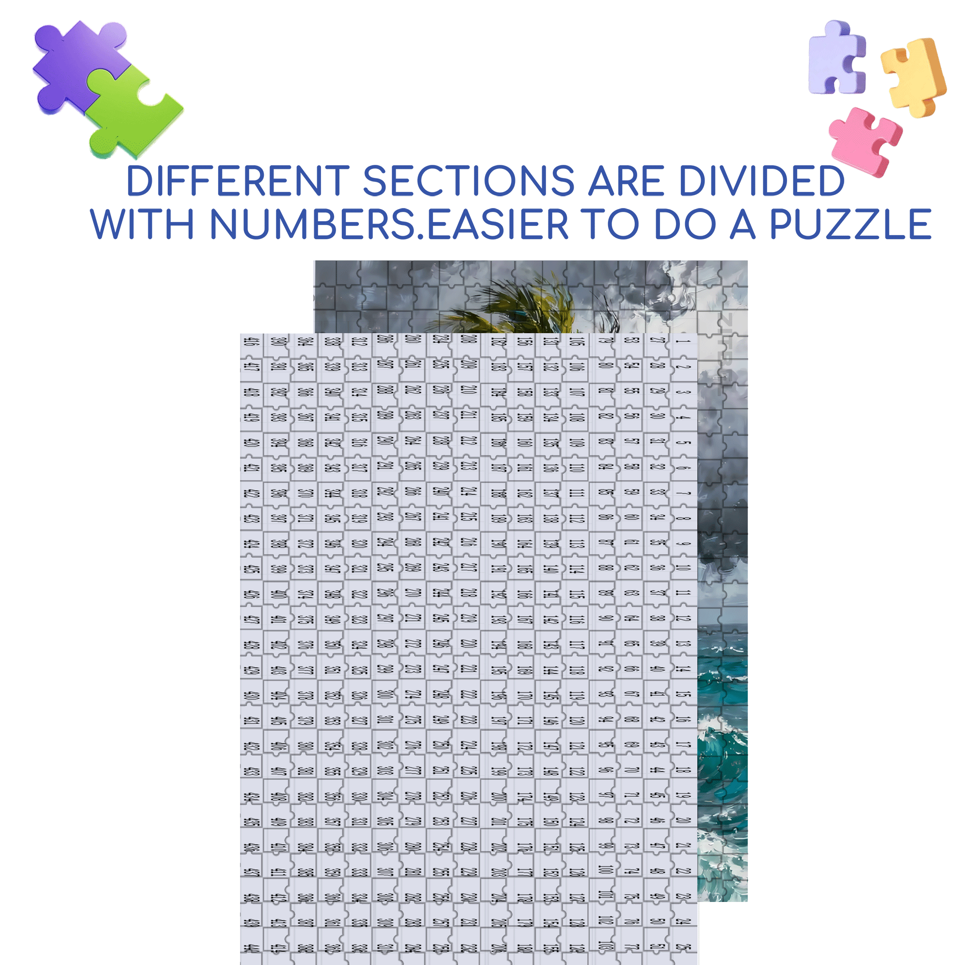 The Palm Tree On The Cliff 500pcs/1000pcs Jigsaw Puzzle, Scratch-Resistant, Interactive Family Game & Brain-Boosting DIY Decor, Perfect for Halloween, Christmas & New Year Gifts, Family Puzzle Game