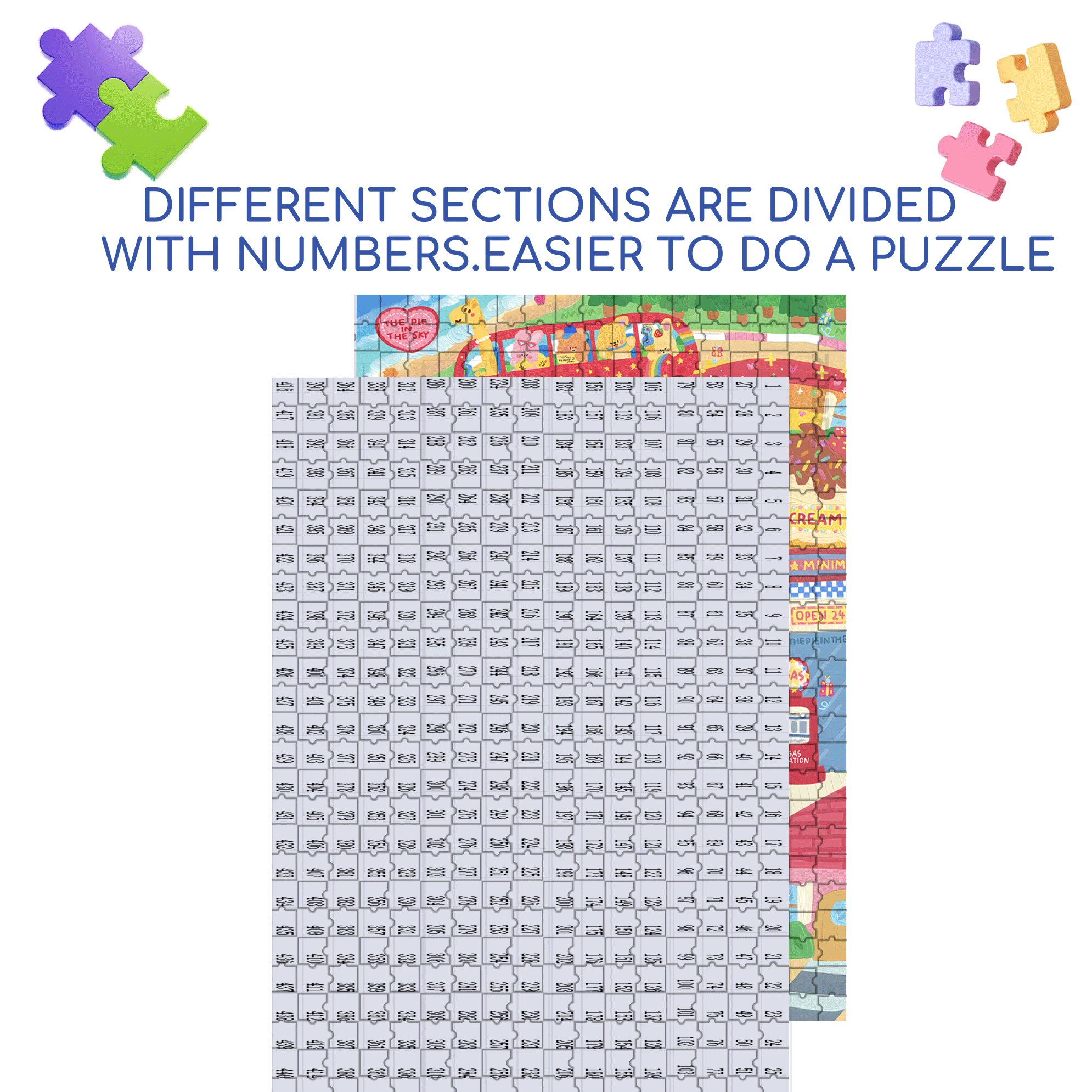 The Pie In The Sky 500pcs/1000pcs Jigsaw Puzzle, Scratch-Resistant, Interactive Family Game & Brain-Boosting DIY Decor, Perfect for Halloween, Christmas & New Year Gifts, Family Puzzle Game