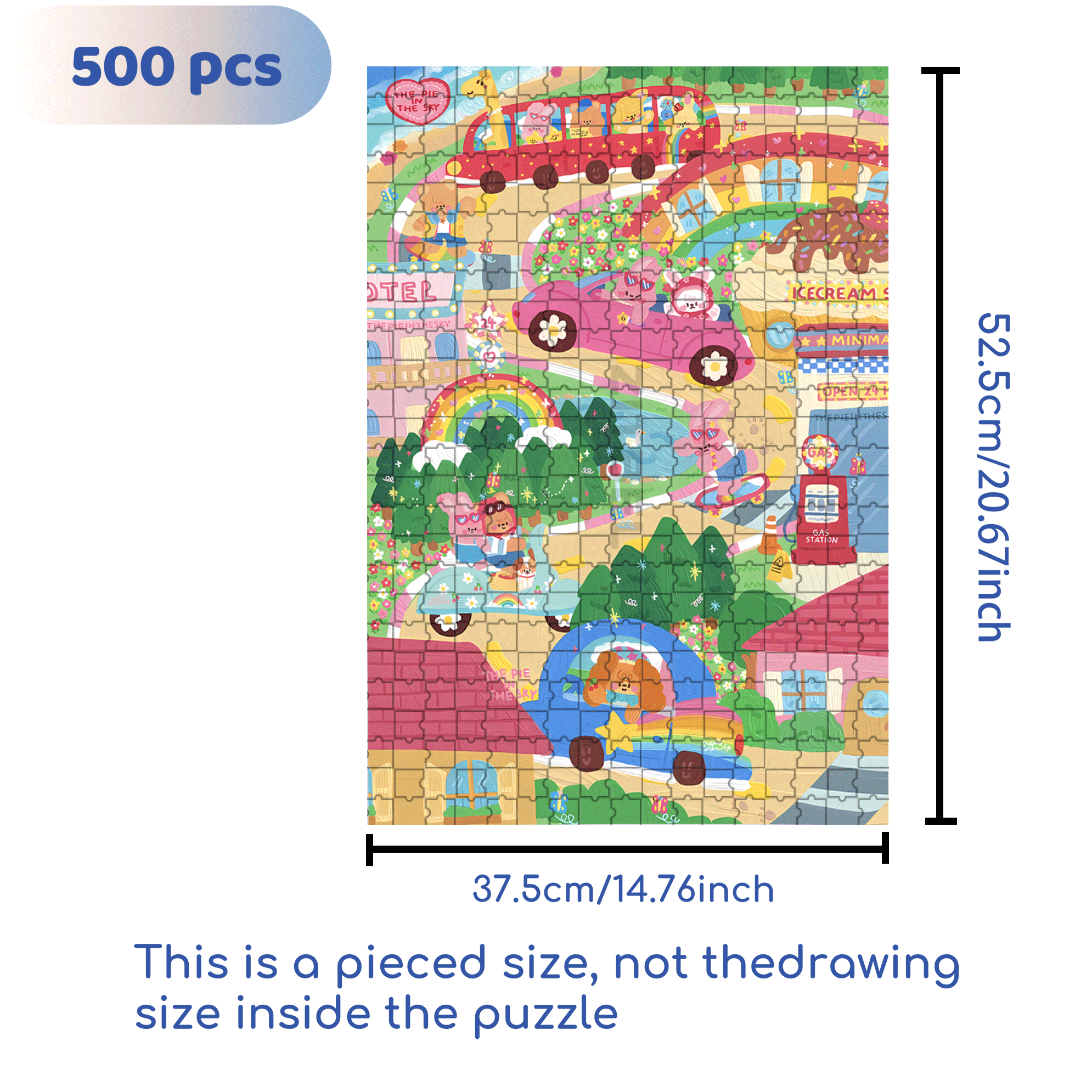 The Pie In The Sky 500pcs/1000pcs Jigsaw Puzzle, Scratch-Resistant, Interactive Family Game & Brain-Boosting DIY Decor, Perfect for Halloween, Christmas & New Year Gifts, Family Puzzle Game