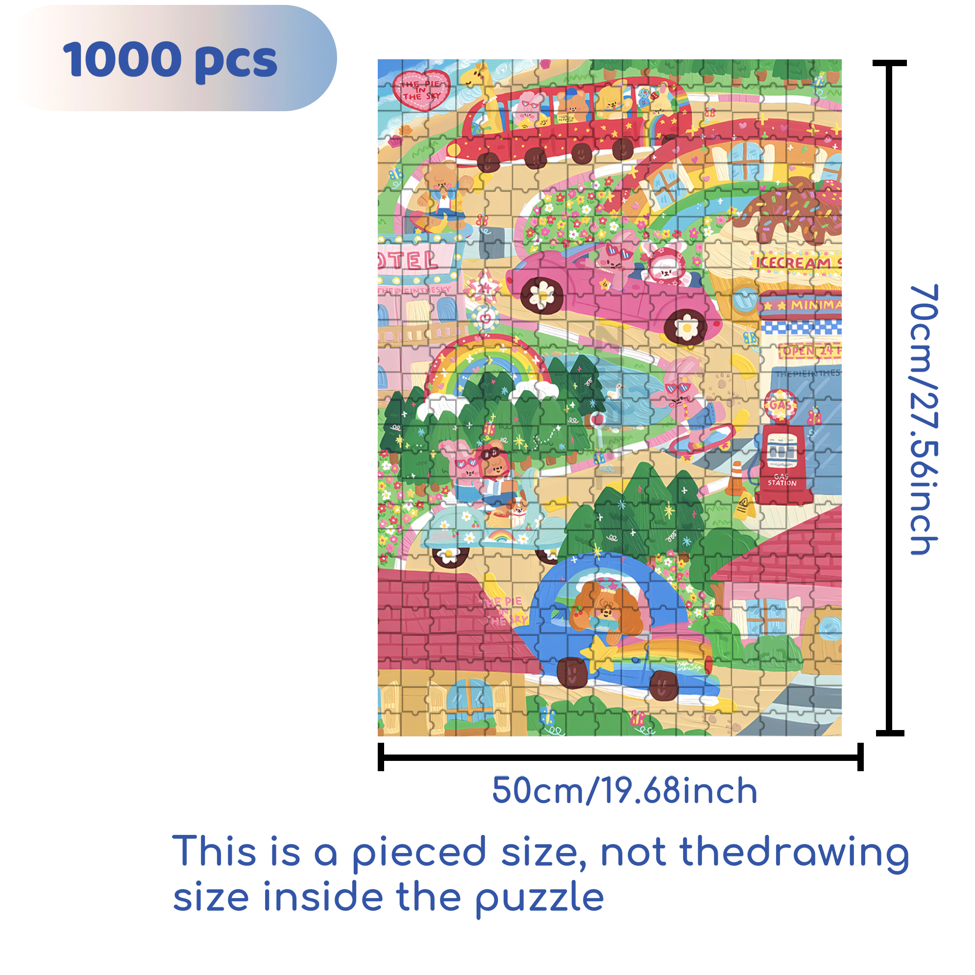 The Pie In The Sky 500pcs/1000pcs Jigsaw Puzzle, Scratch-Resistant, Interactive Family Game & Brain-Boosting DIY Decor, Perfect for Halloween, Christmas & New Year Gifts, Family Puzzle Game