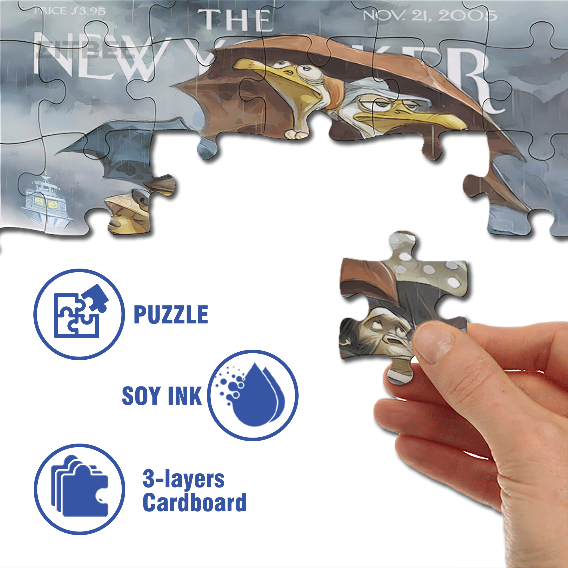 Two By Two 500pcs/1000pcs Jigsaw Puzzle, Scratch-Resistant, Interactive Family Game & Brain-Boosting DIY Decor, Perfect for Halloween, Christmas & New Year Gifts, Family Puzzle Game