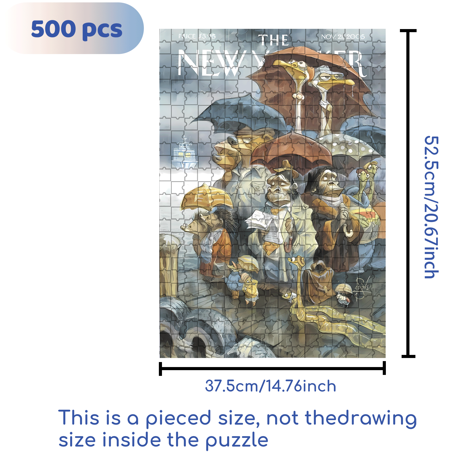 Two By Two 500pcs/1000pcs Jigsaw Puzzle, Scratch-Resistant, Interactive Family Game & Brain-Boosting DIY Decor, Perfect for Halloween, Christmas & New Year Gifts, Family Puzzle Game
