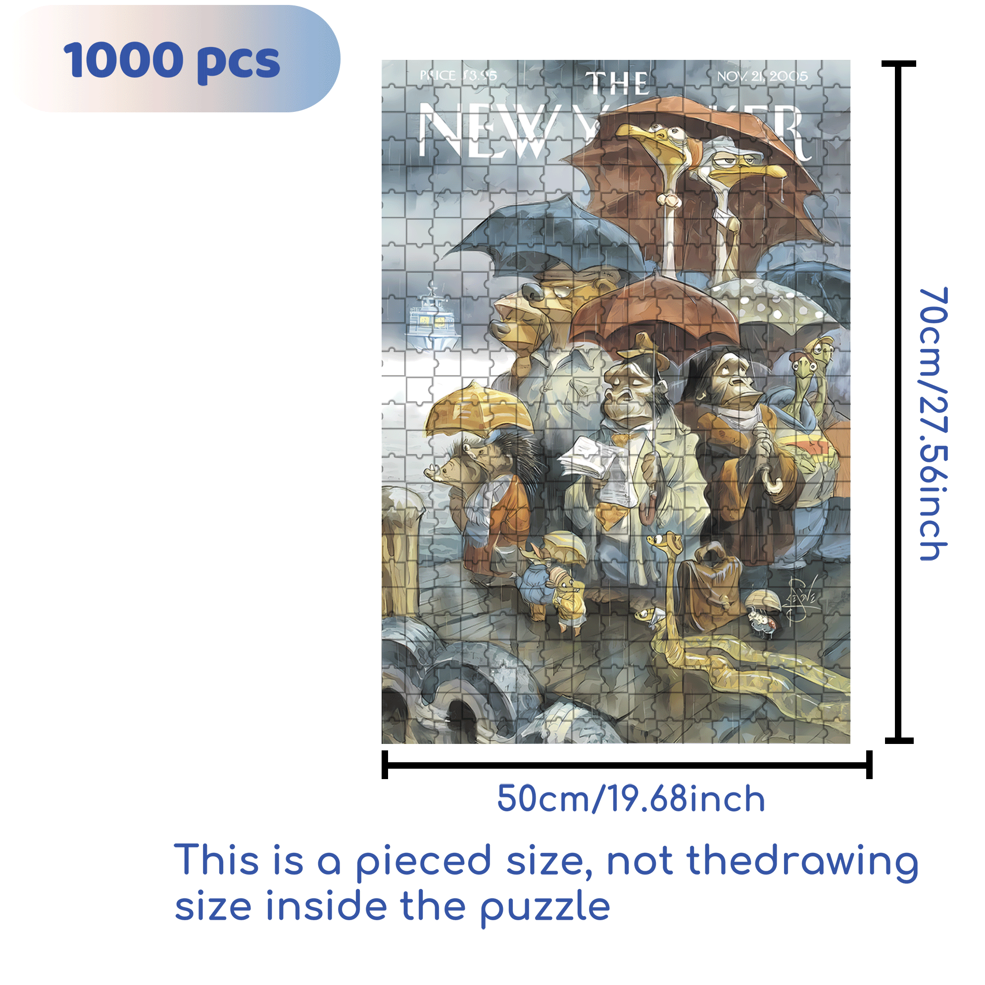 Two By Two 500pcs/1000pcs Jigsaw Puzzle, Scratch-Resistant, Interactive Family Game & Brain-Boosting DIY Decor, Perfect for Halloween, Christmas & New Year Gifts, Family Puzzle Game