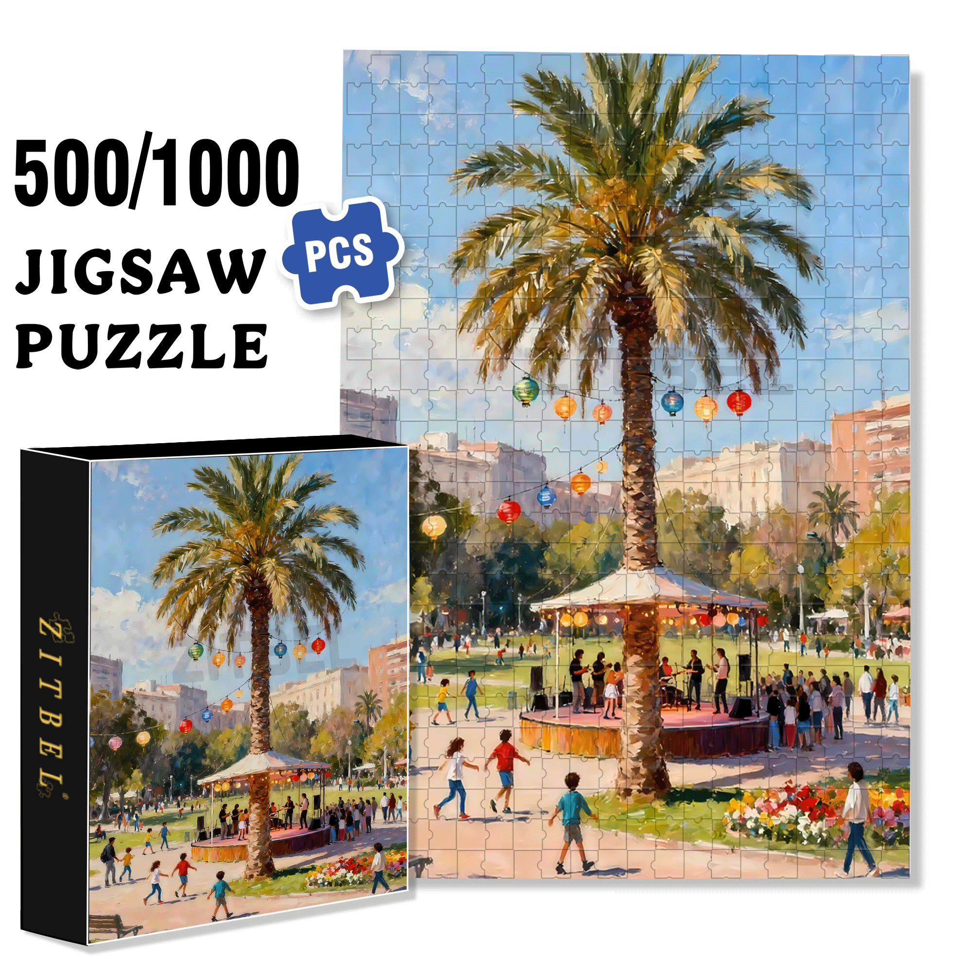 Weekend Music Sharing Event 500pcs/1000pcs Jigsaw Puzzle, Scratch-Resistant, Interactive Family Game & Brain-Boosting DIY Decor, Perfect for Halloween, Christmas & New Year Gifts, Family Puzzle Game
