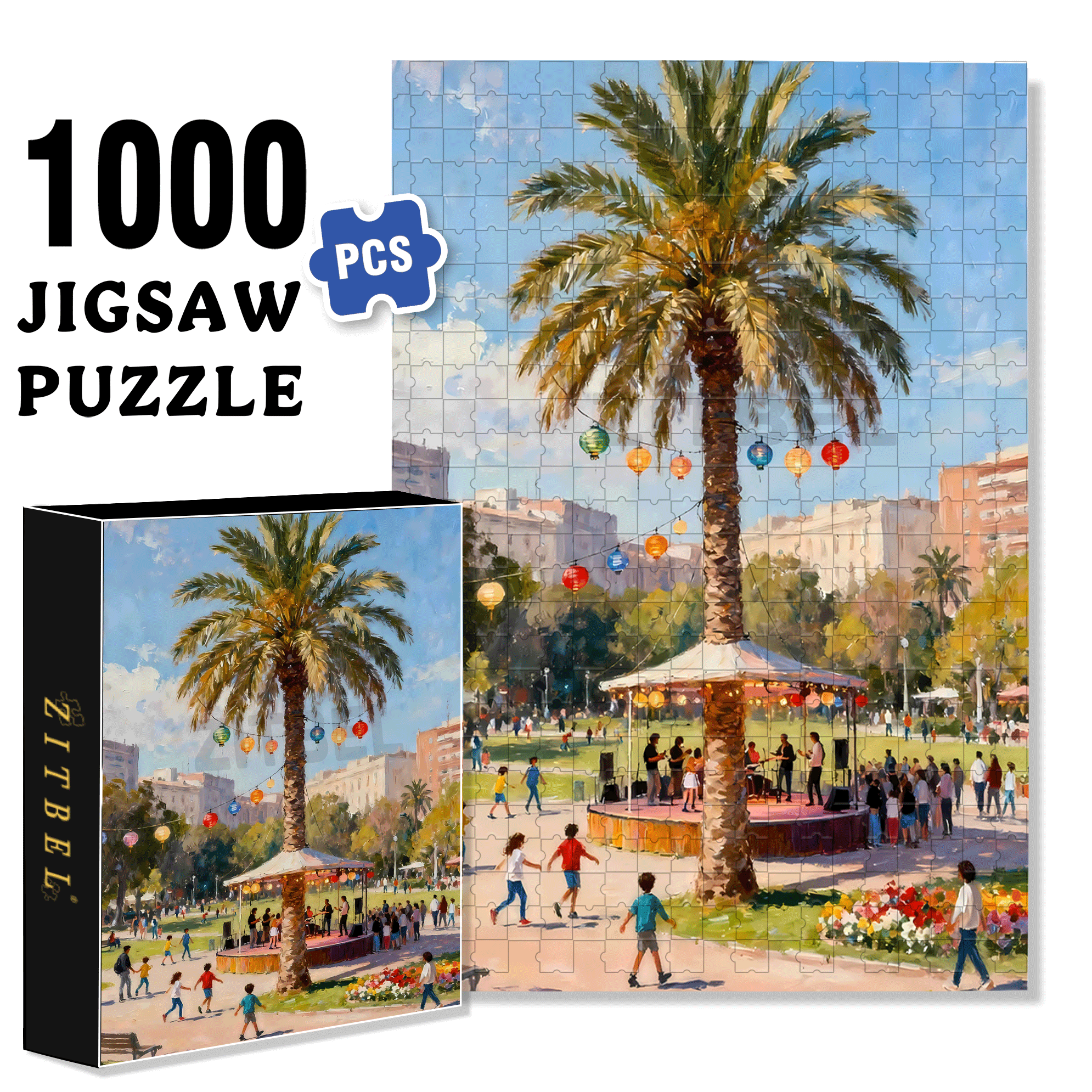Weekend Music Sharing Event 500pcs/1000pcs Jigsaw Puzzle, Scratch-Resistant, Interactive Family Game & Brain-Boosting DIY Decor, Perfect for Halloween, Christmas & New Year Gifts, Family Puzzle Game