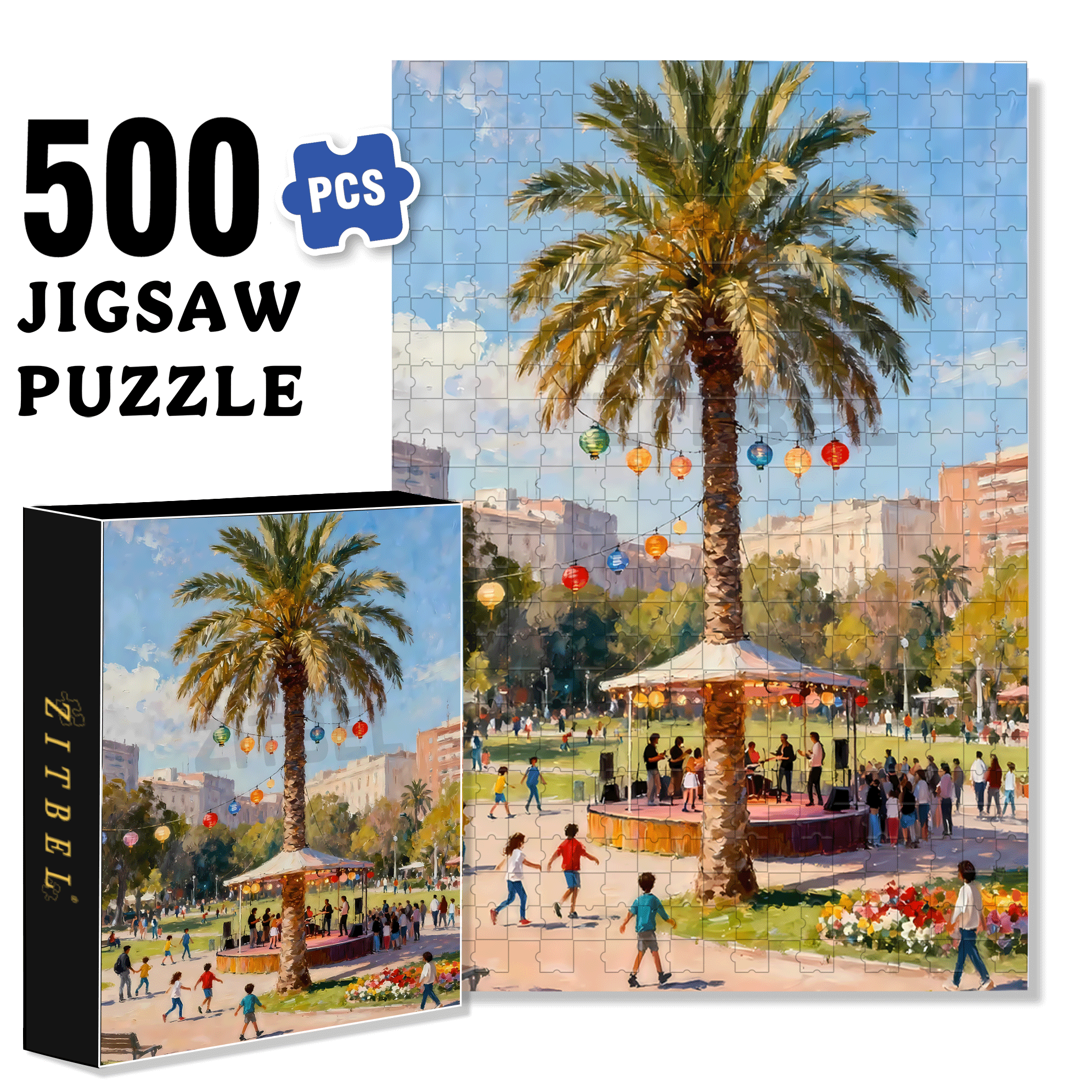 Weekend Music Sharing Event 500pcs/1000pcs Jigsaw Puzzle, Scratch-Resistant, Interactive Family Game & Brain-Boosting DIY Decor, Perfect for Halloween, Christmas & New Year Gifts, Family Puzzle Game