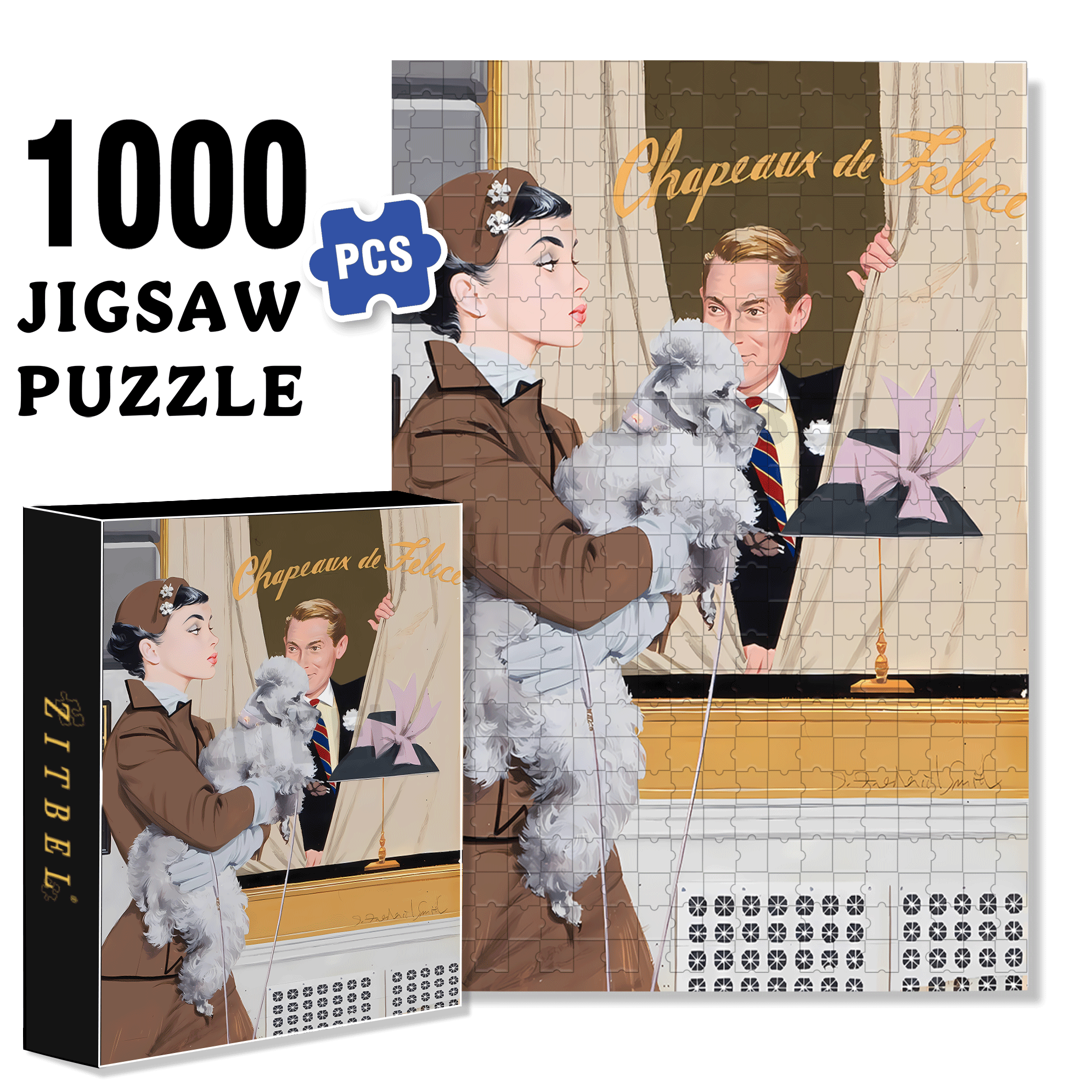 What's going on 500pcs/1000pcs Jigsaw Puzzle, Scratch-Resistant, Interactive Family Game & Brain-Boosting DIY Decor, Perfect for Halloween, Christmas & New Year Gifts, Family Puzzle Game