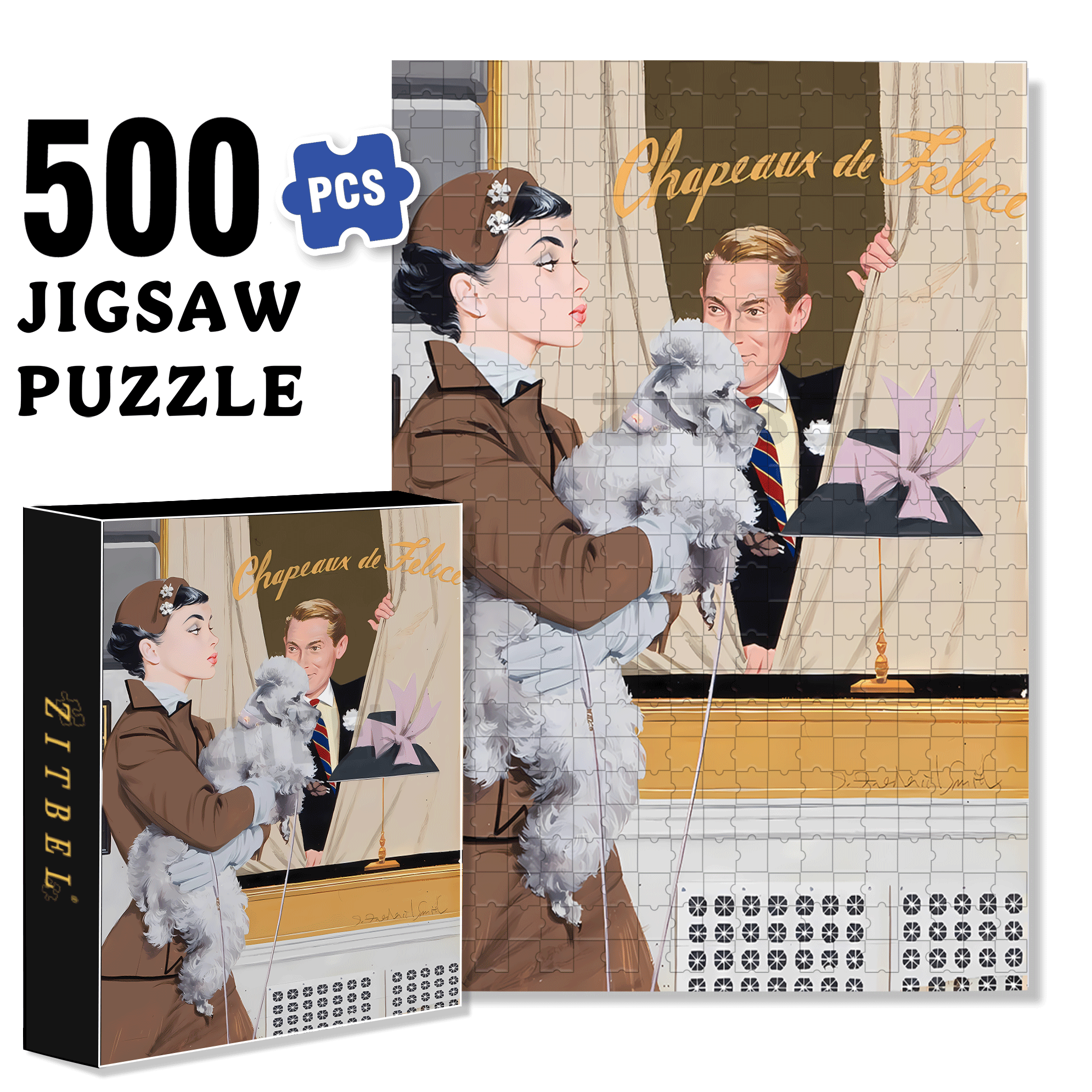 What's going on 500pcs/1000pcs Jigsaw Puzzle, Scratch-Resistant, Interactive Family Game & Brain-Boosting DIY Decor, Perfect for Halloween, Christmas & New Year Gifts, Family Puzzle Game