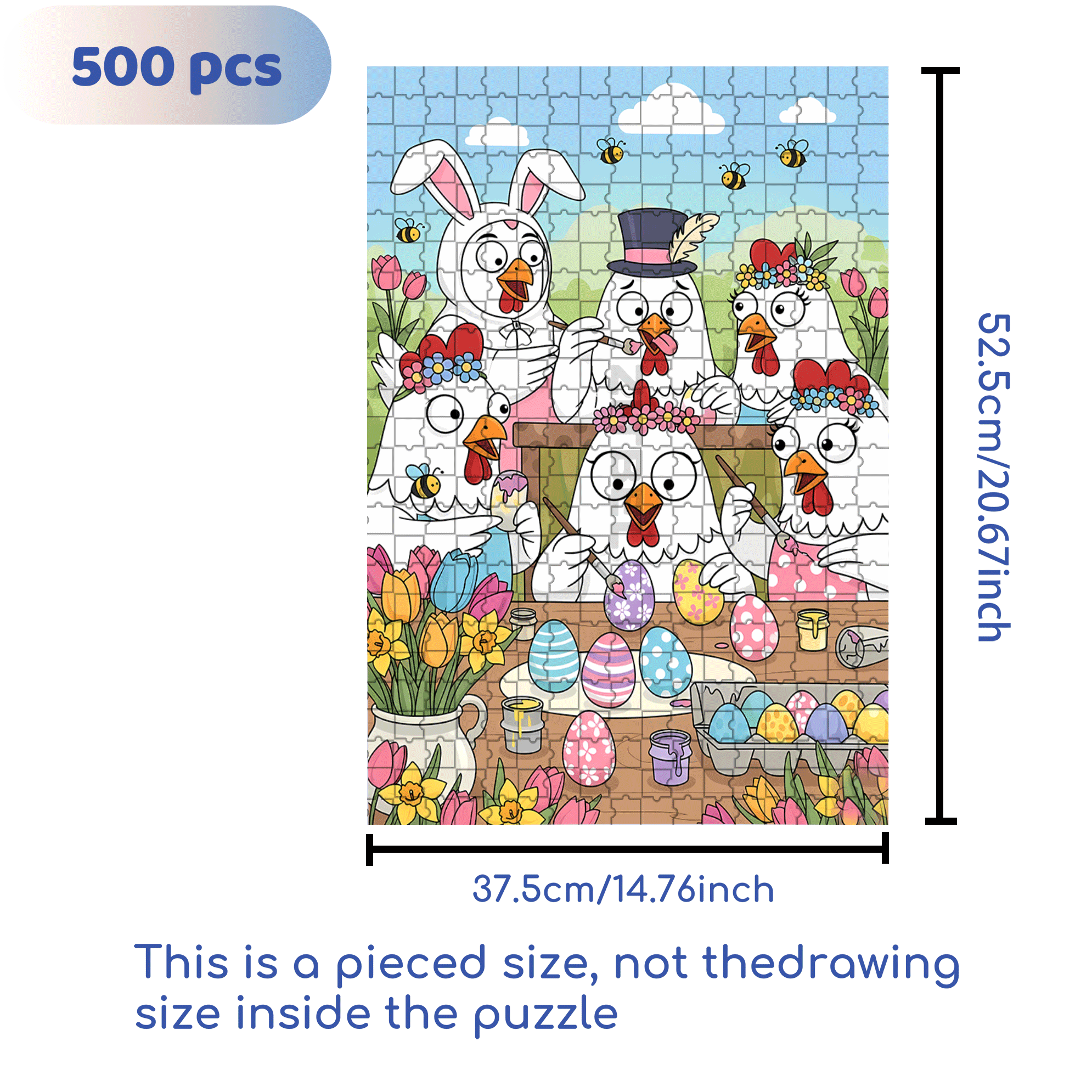 Whimsical Spring Animal 500pcs/1000pcs Jigsaw Puzzle, Scratch-Resistant, Interactive Family Game & Brain-Boosting DIY Decor, Perfect for Halloween, Christmas & New Year Gifts, Family Puzzle Game