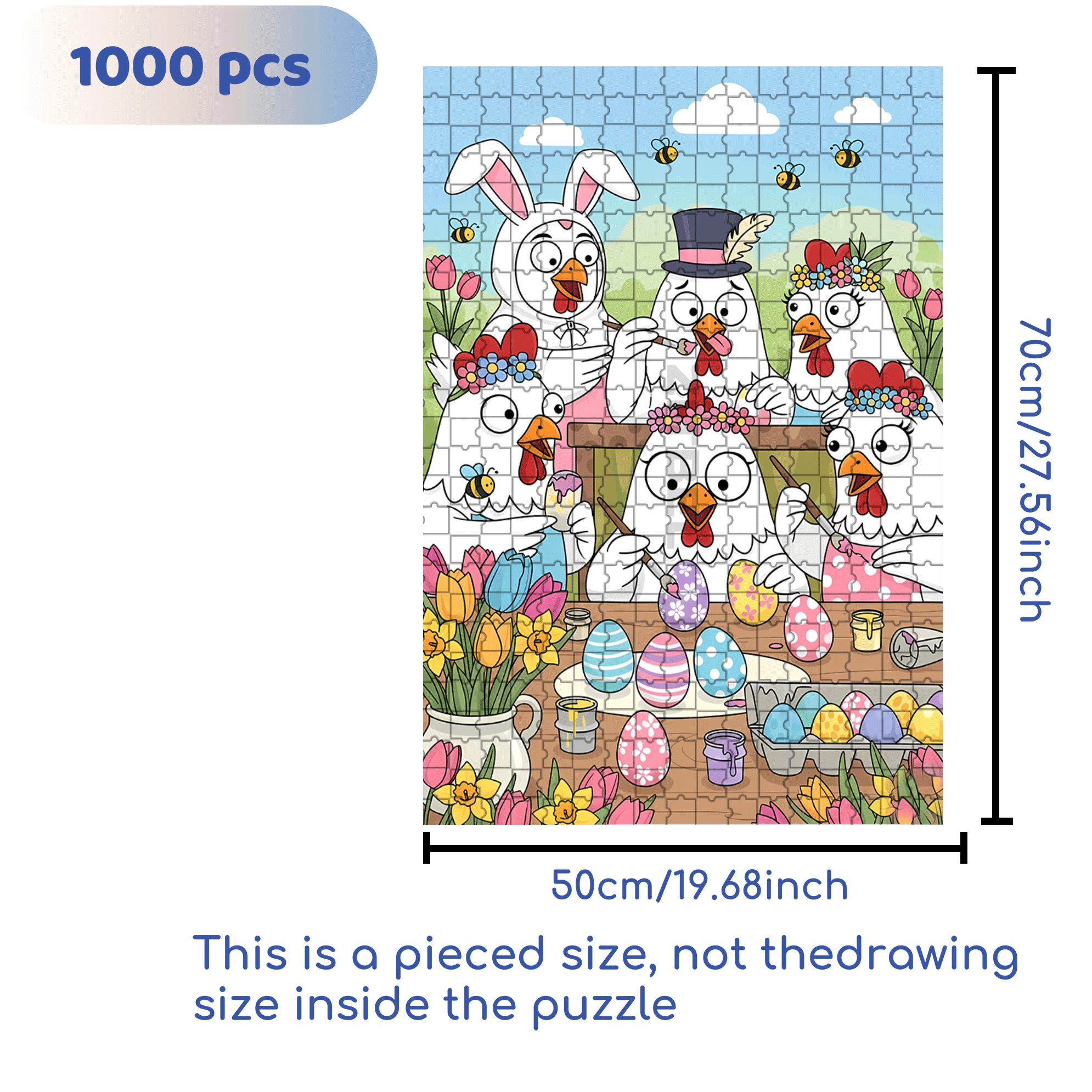 Whimsical Spring Animal 500pcs/1000pcs Jigsaw Puzzle, Scratch-Resistant, Interactive Family Game & Brain-Boosting DIY Decor, Perfect for Halloween, Christmas & New Year Gifts, Family Puzzle Game