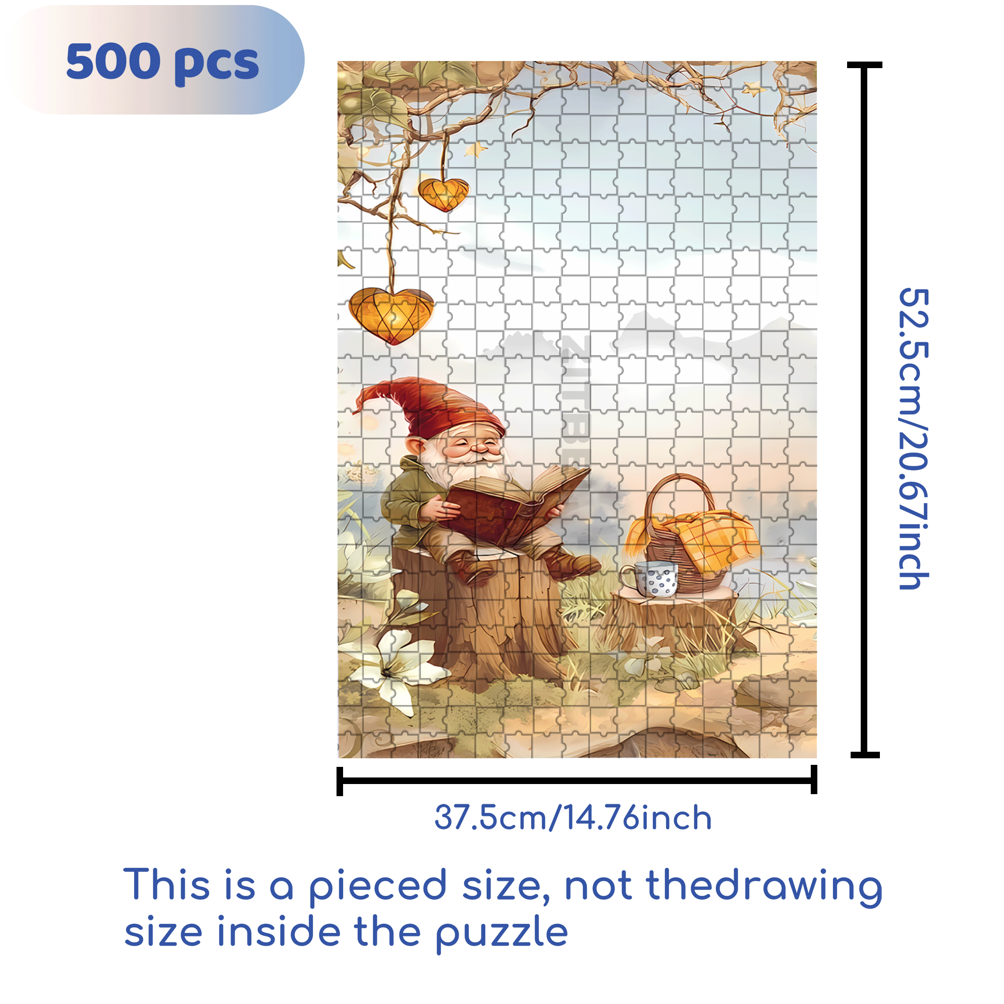 Whispering Woods Gnome 500pcs/1000pcs Jigsaw Puzzle, Scratch-Resistant, Interactive Family Game & Brain-Boosting DIY Decor, Perfect for Halloween, Christmas & New Year Gifts, Family Puzzle Game