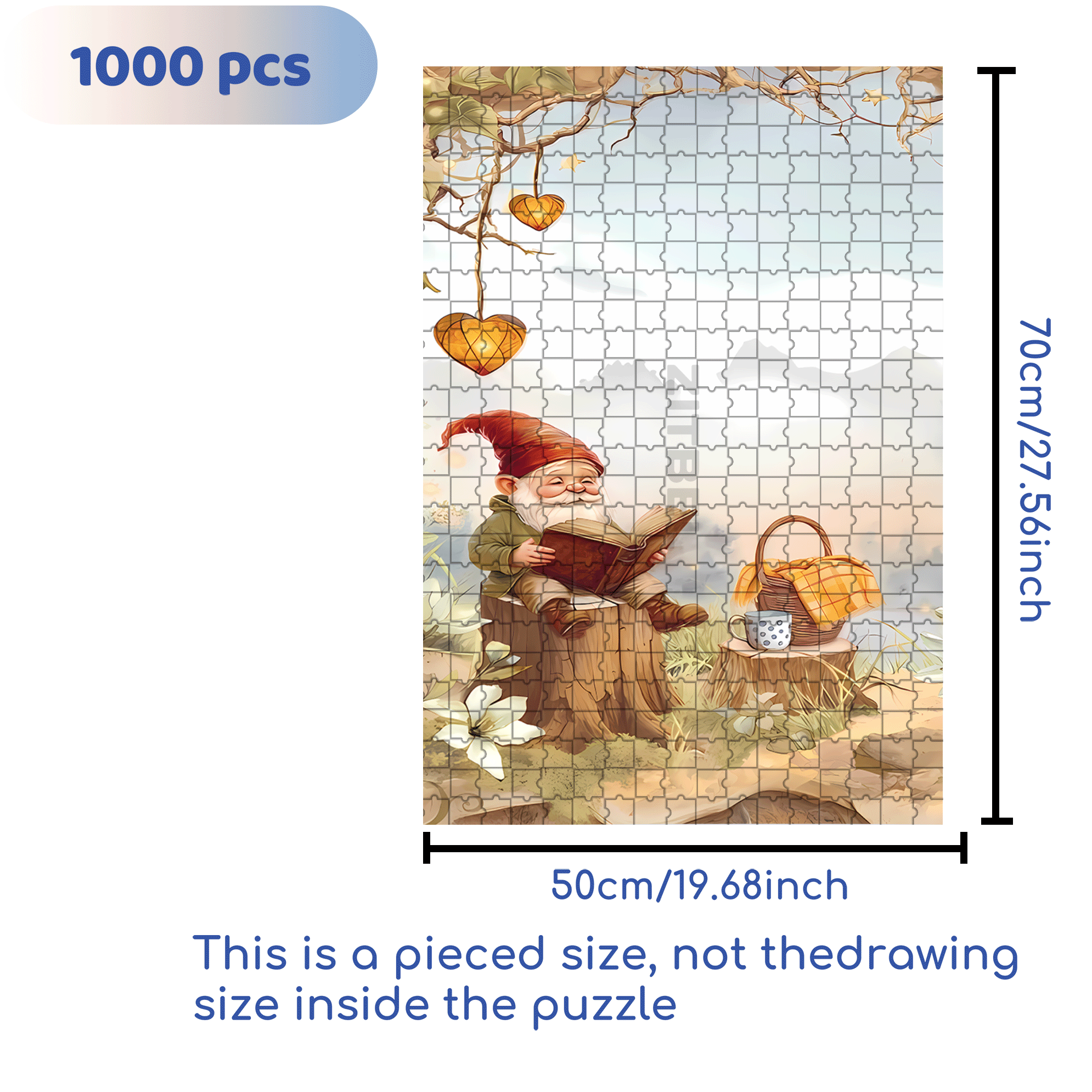 Whispering Woods Gnome 500pcs/1000pcs Jigsaw Puzzle, Scratch-Resistant, Interactive Family Game & Brain-Boosting DIY Decor, Perfect for Halloween, Christmas & New Year Gifts, Family Puzzle Game
