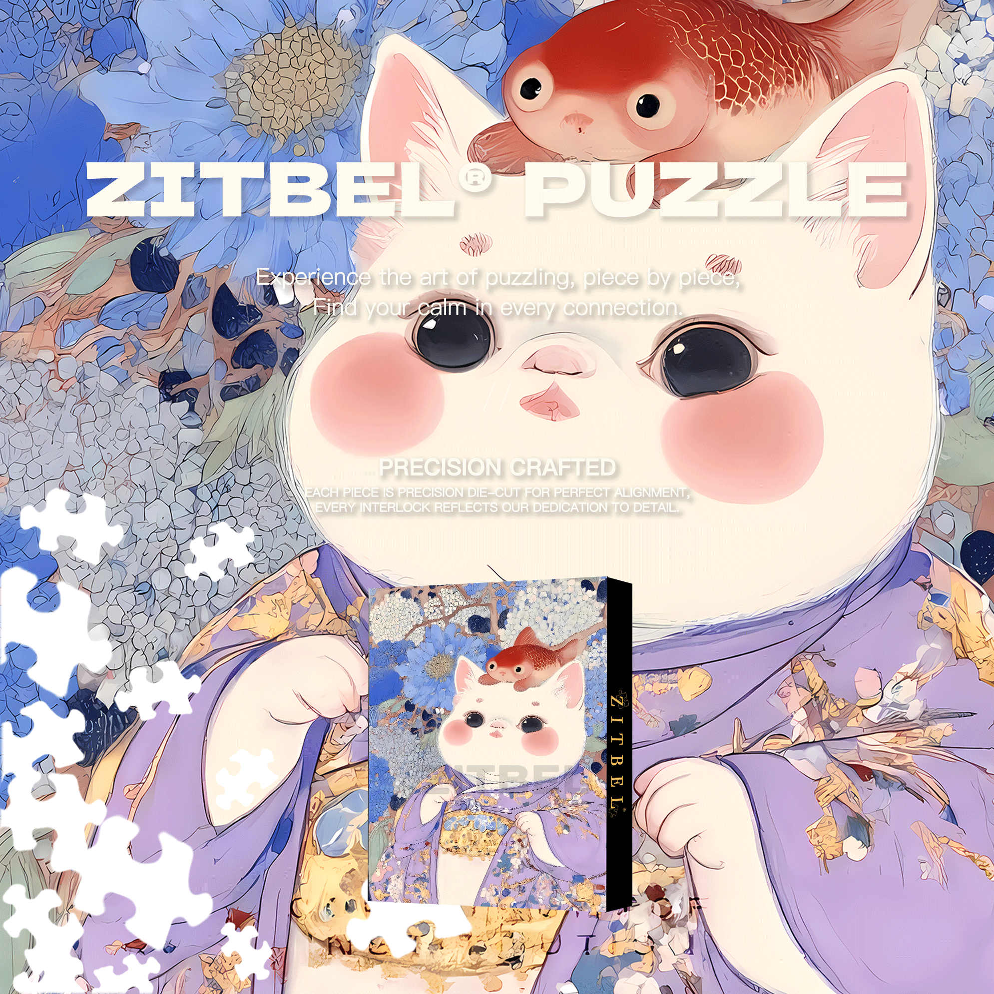 Cat Rhapsody 11 500pcs/1000pcs Jigsaw Puzzle, Scratch-Resistant, Interactive Family Game & Brain-Boosting DIY Decor, Perfect for Halloween, Christmas & New Year Gifts, Family Puzzle Game