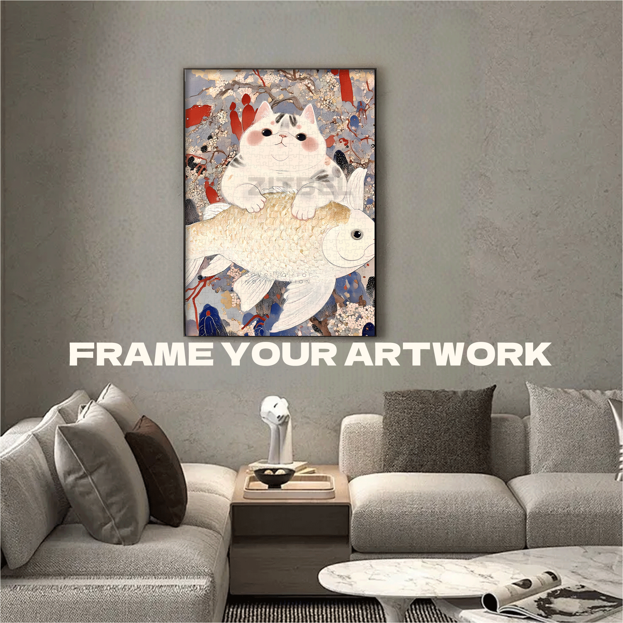 Cat Rhapsody 12 500pcs/1000pcs Jigsaw Puzzle, Scratch-Resistant, Interactive Family Game & Brain-Boosting DIY Decor, Perfect for Halloween, Christmas & New Year Gifts, Family Puzzle Game