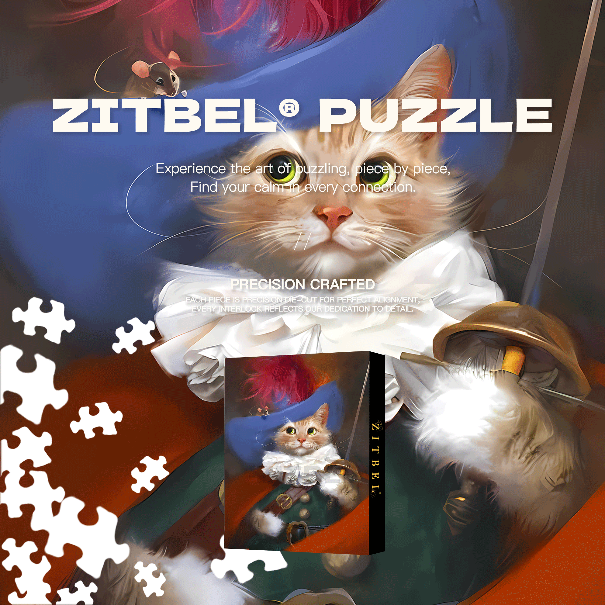 Cat Rhapsody 13 500pcs/1000pcs Jigsaw Puzzle, Scratch-Resistant, Interactive Family Game & Brain-Boosting DIY Decor, Perfect for Halloween, Christmas & New Year Gifts, Family Puzzle Game
