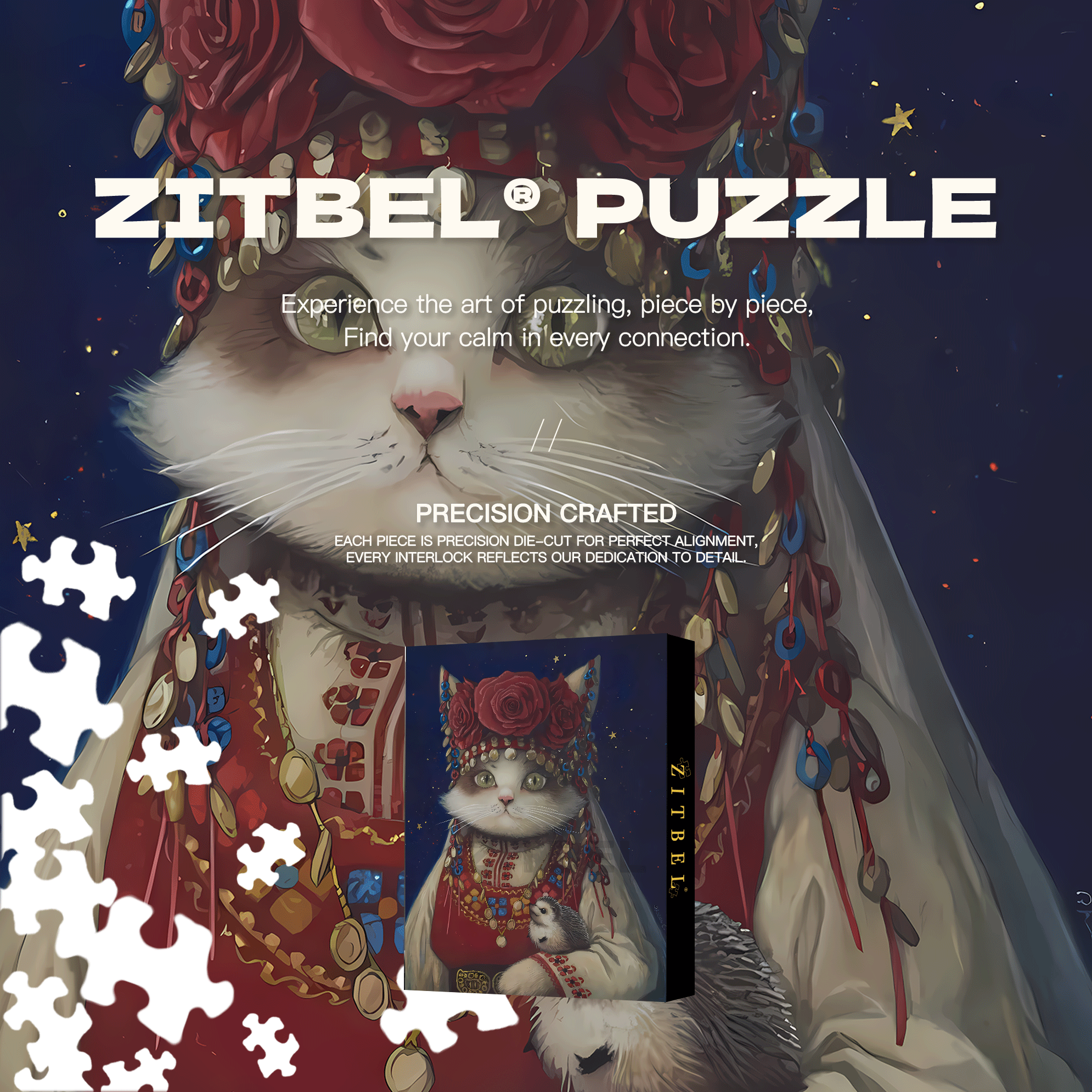 Cat Rhapsody 2 500pcs/1000pcs Jigsaw Puzzle, Scratch-Resistant, Interactive Family Game & Brain-Boosting DIY Decor, Perfect for Halloween, Christmas & New Year Gifts, Family Puzzle Game