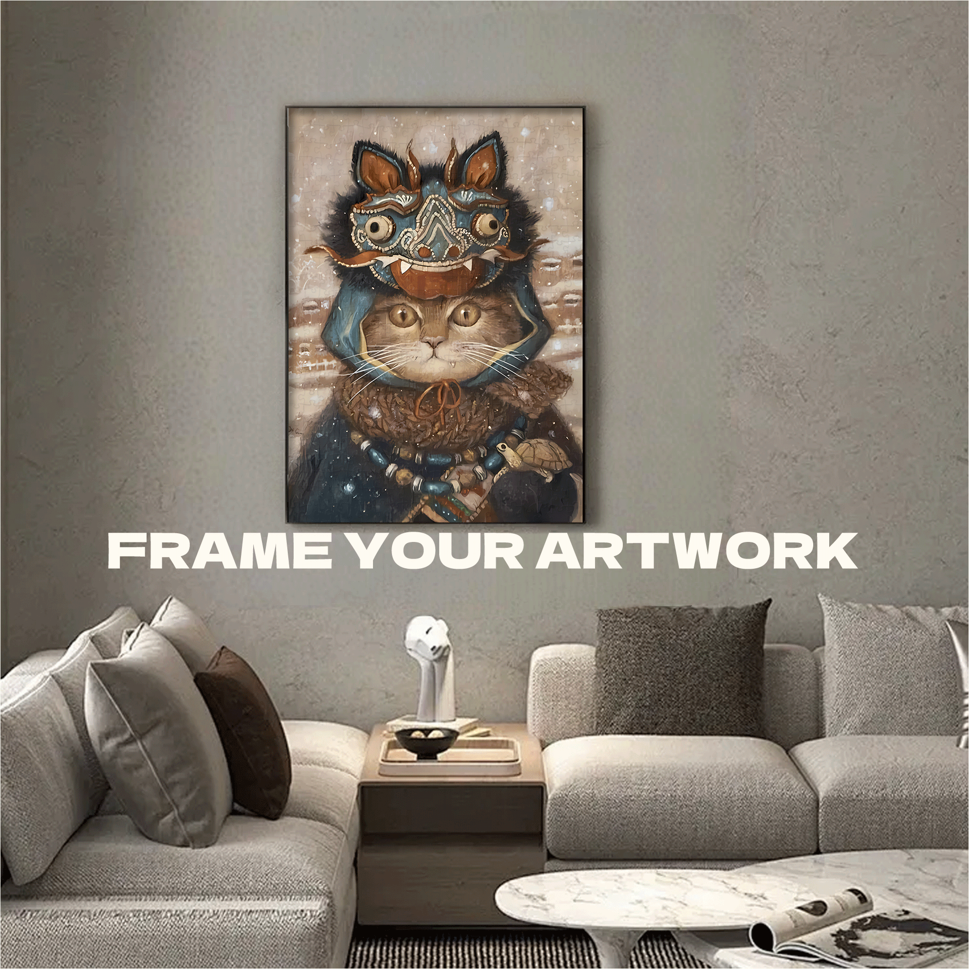 Cat Rhapsody 3 500pcs/1000pcs Jigsaw Puzzle, Scratch-Resistant, Interactive Family Game & Brain-Boosting DIY Decor, Perfect for Halloween, Christmas & New Year Gifts, Family Puzzle Game