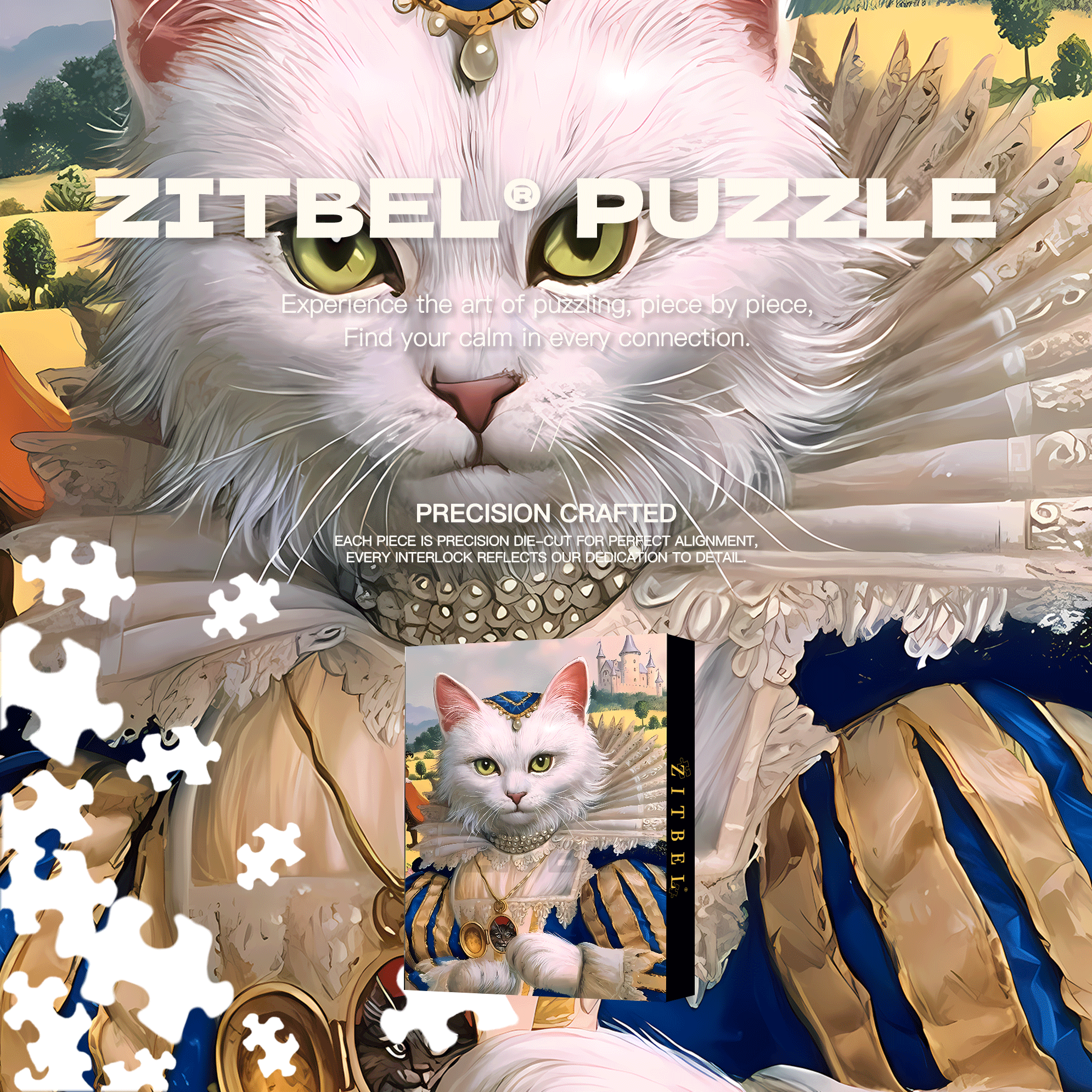 Cat Rhapsody 5 500pcs/1000pcs Jigsaw Puzzle, Scratch-Resistant, Interactive Family Game & Brain-Boosting DIY Decor, Perfect for Halloween, Christmas & New Year Gifts, Family Puzzle Game