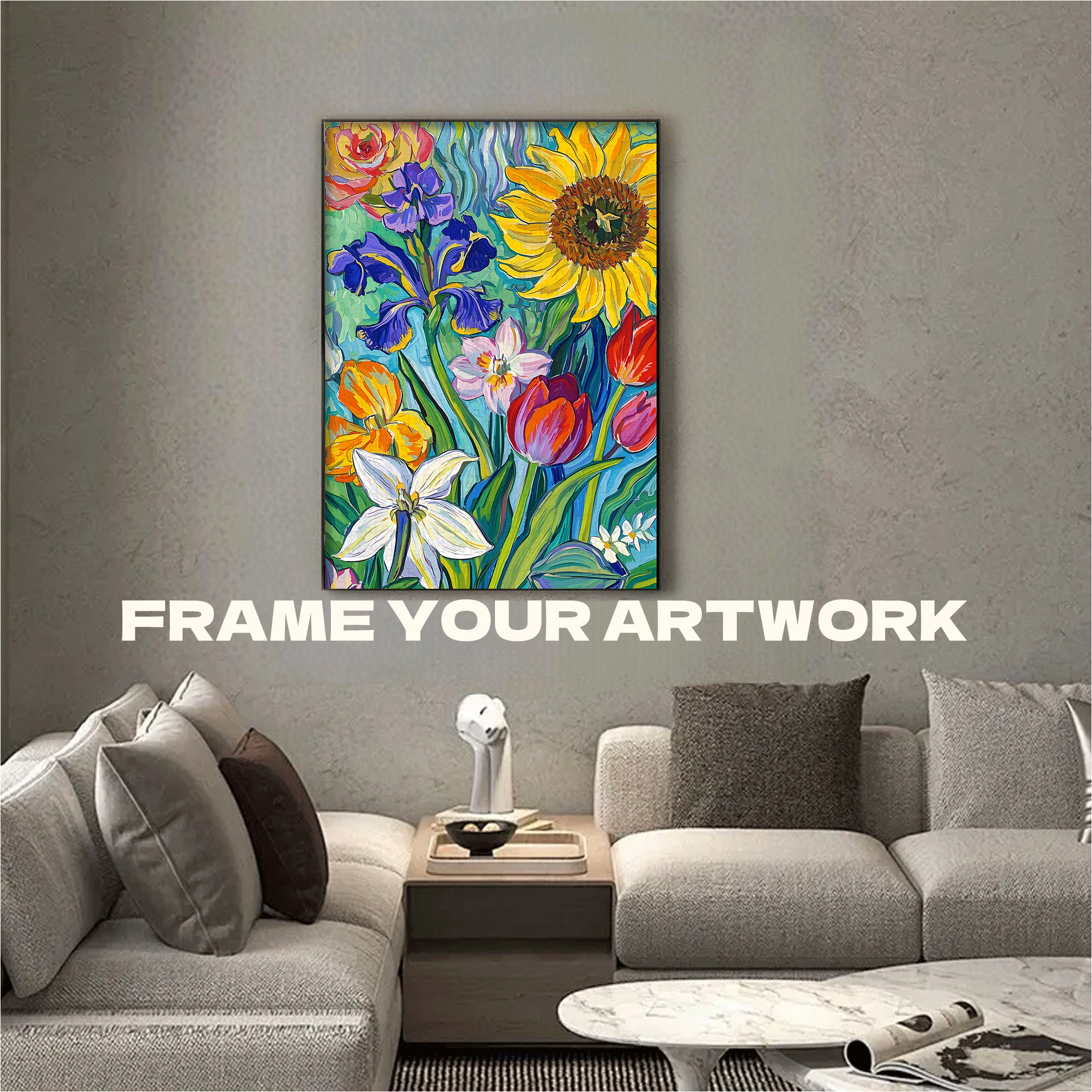 Colorful Flowers 2 500pcs/1000pcs Jigsaw Puzzle, Scratch-Resistant, Interactive Family Game & Brain-Boosting DIY Decor, Perfect for Halloween, Christmas & New Year Gifts, Family Puzzle Game