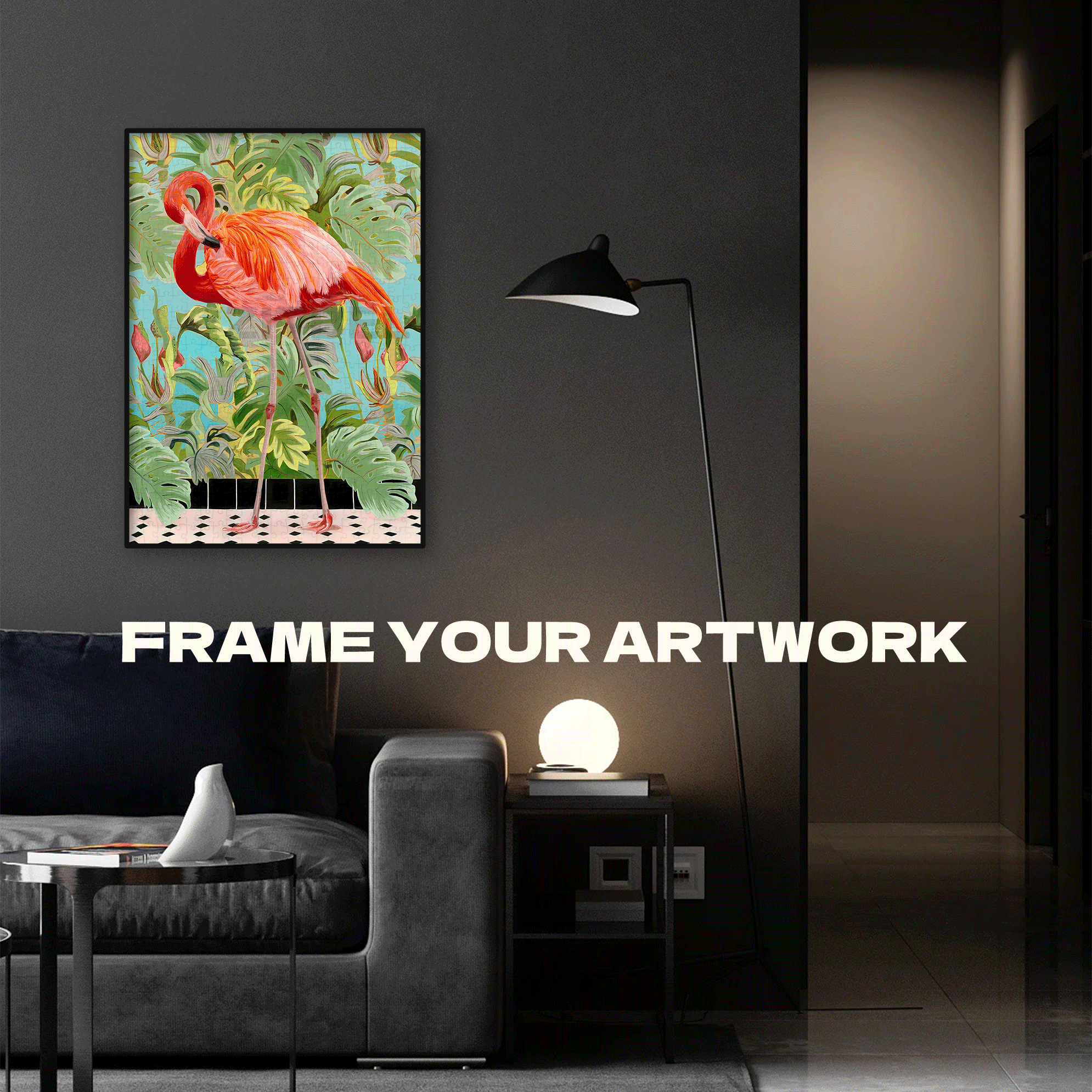 LOST FLAMINGO 500pcs/1000pcs Jigsaw Puzzle, Scratch-Resistant, Interactive Family Game & Brain-Boosting DIY Decor, Perfect for Halloween, Christmas & New Year Gifts, Family Puzzle Game