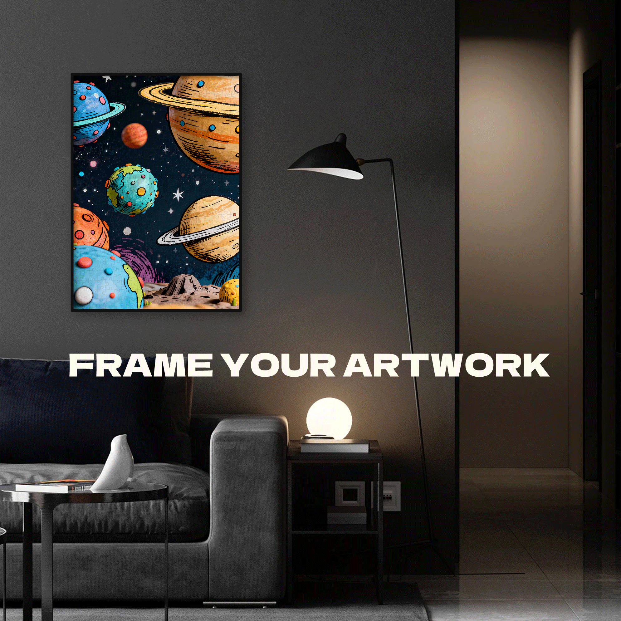 Planets 500pcs/1000pcs Jigsaw Puzzle, Scratch-Resistant, Interactive Family Game & Brain-Boosting DIY Decor, Perfect for Halloween, Christmas & New Year Gifts, Family Puzzle Game