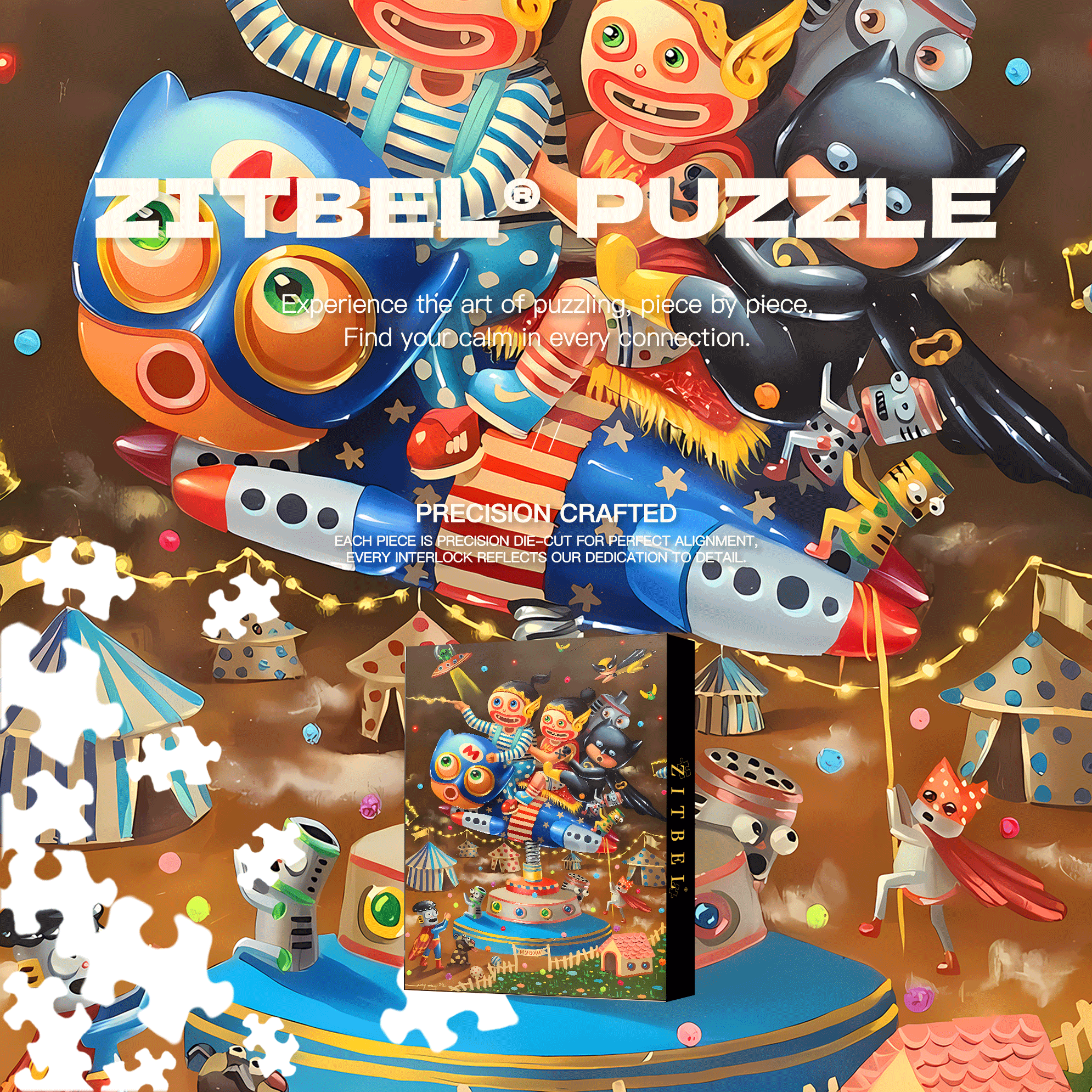 Rocking Car 500pcs/1000pcs Jigsaw Puzzle, Scratch-Resistant, Interactive Family Game & Brain-Boosting DIY Decor, Perfect for Halloween, Christmas & New Year Gifts, Family Puzzle Game