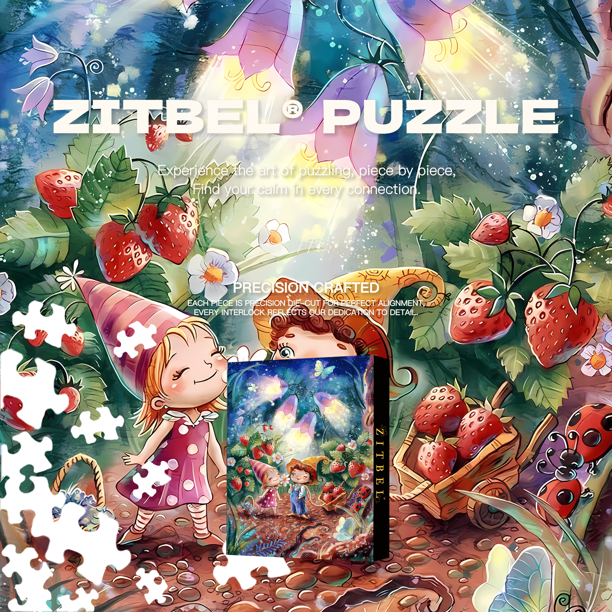 Smell The Flower 500pcs/1000pcs Jigsaw Puzzle, Scratch-Resistant, Interactive Family Game & Brain-Boosting DIY Decor, Perfect for Halloween, Christmas & New Year Gifts, Family Puzzle Game