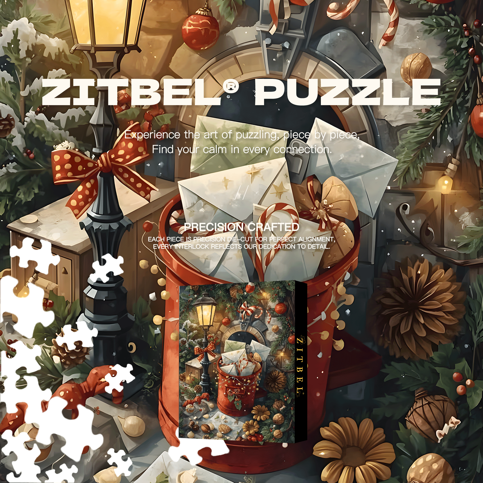 Christmas & Winter Magic 500pcs/1000pcs Jigsaw Puzzle, Scratch-Resistant, Interactive Family Game & Brain-Boosting DIY Decor, Perfect for Halloween, Christmas & New Year Gifts, Family Puzzle Game