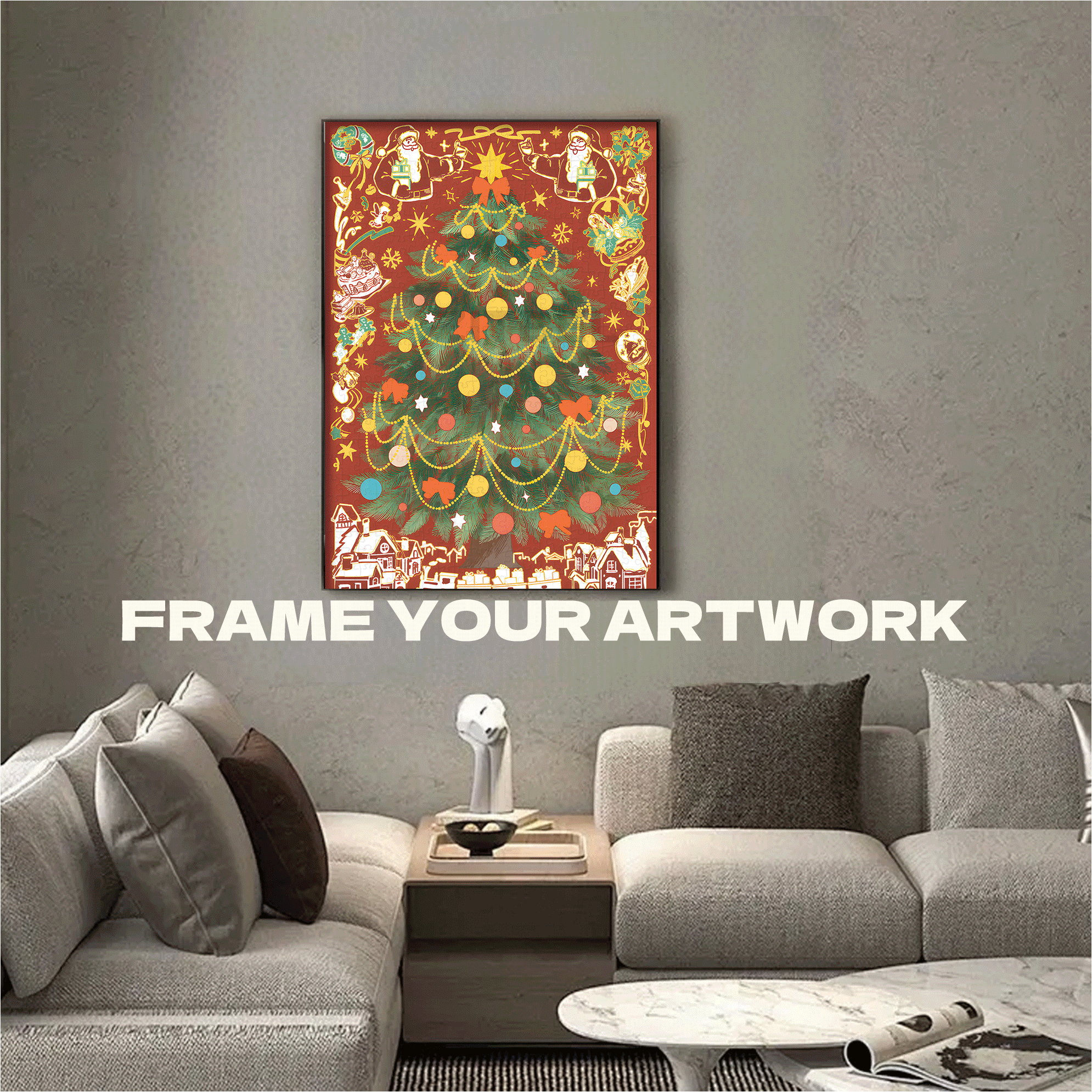 Christmas Extravaganza 500pcs/1000pcs Jigsaw Puzzle, Scratch-Resistant, Interactive Family Game & Brain-Boosting DIY Decor, Perfect for Halloween, Christmas & New Year Gifts, Family Puzzle Game