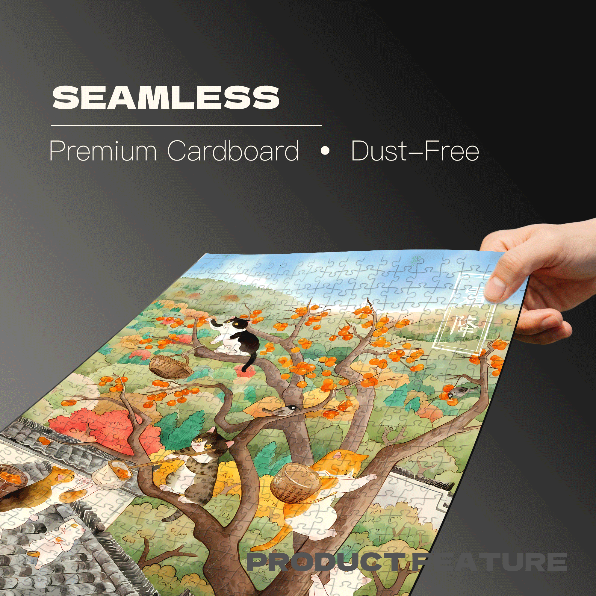 Frost's Descent 500pcs/1000pcs Jigsaw Puzzle, Scratch-Resistant, Interactive Family Game & Brain-Boosting DIY Decor, Perfect for Halloween, Christmas & New Year Gifts, Family Puzzle Game