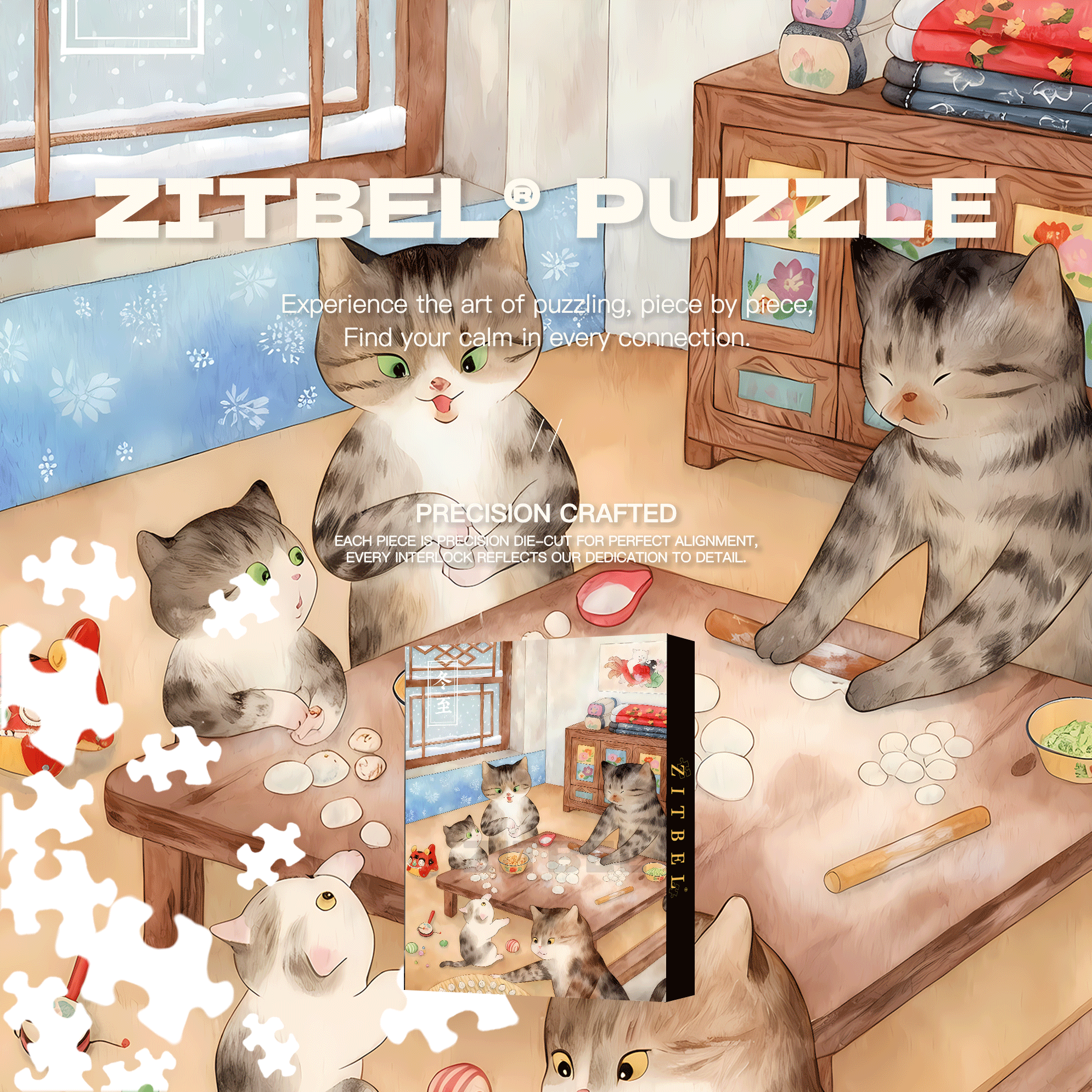 The Winter Solstice 500pcs/1000pcs Jigsaw Puzzle, Scratch-Resistant, Interactive Family Game & Brain-Boosting DIY Decor, Perfect for Halloween, Christmas & New Year Gifts, Family Puzzle Game