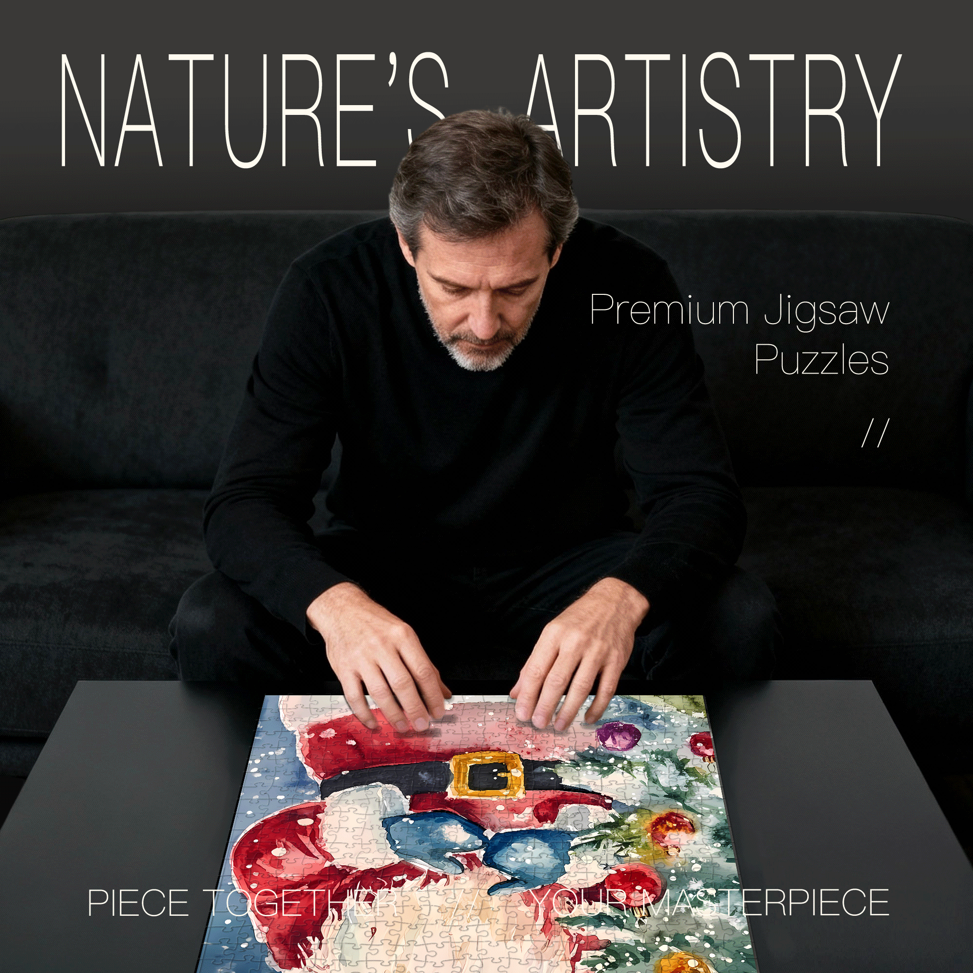 A Kind Smile 500pcs/1000pcs Jigsaw Puzzle, Scratch-Resistant, Interactive Family Game & Brain-Boosting DIY Decor, Perfect for Halloween, Christmas & New Year Gifts, Family Puzzle Game