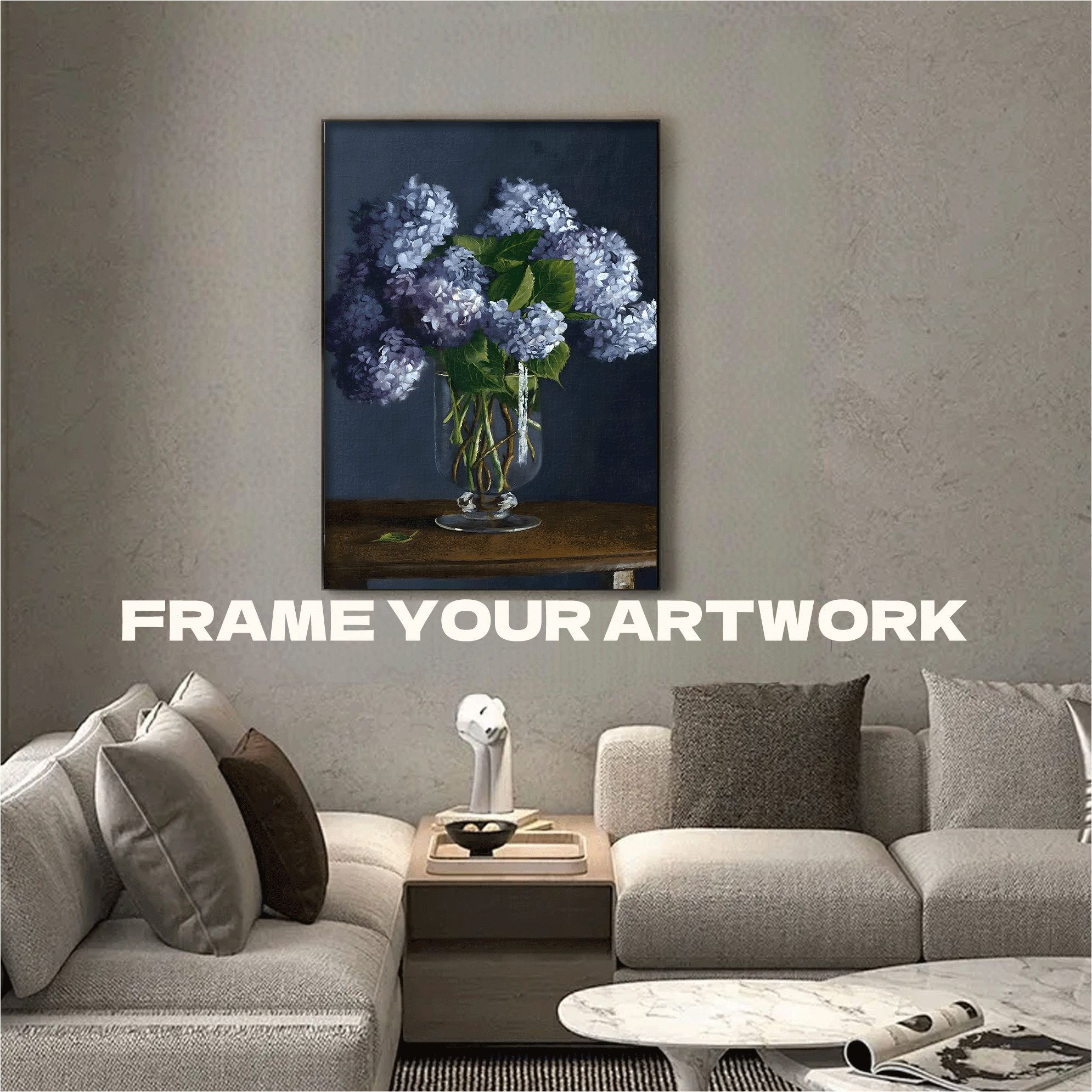 Blue Hydrangea 500pcs/1000pcs Jigsaw Puzzle, Scratch-Resistant, Interactive Family Game & Brain-Boosting DIY Decor, Perfect for Halloween, Christmas & New Year Gifts, Family Puzzle Game