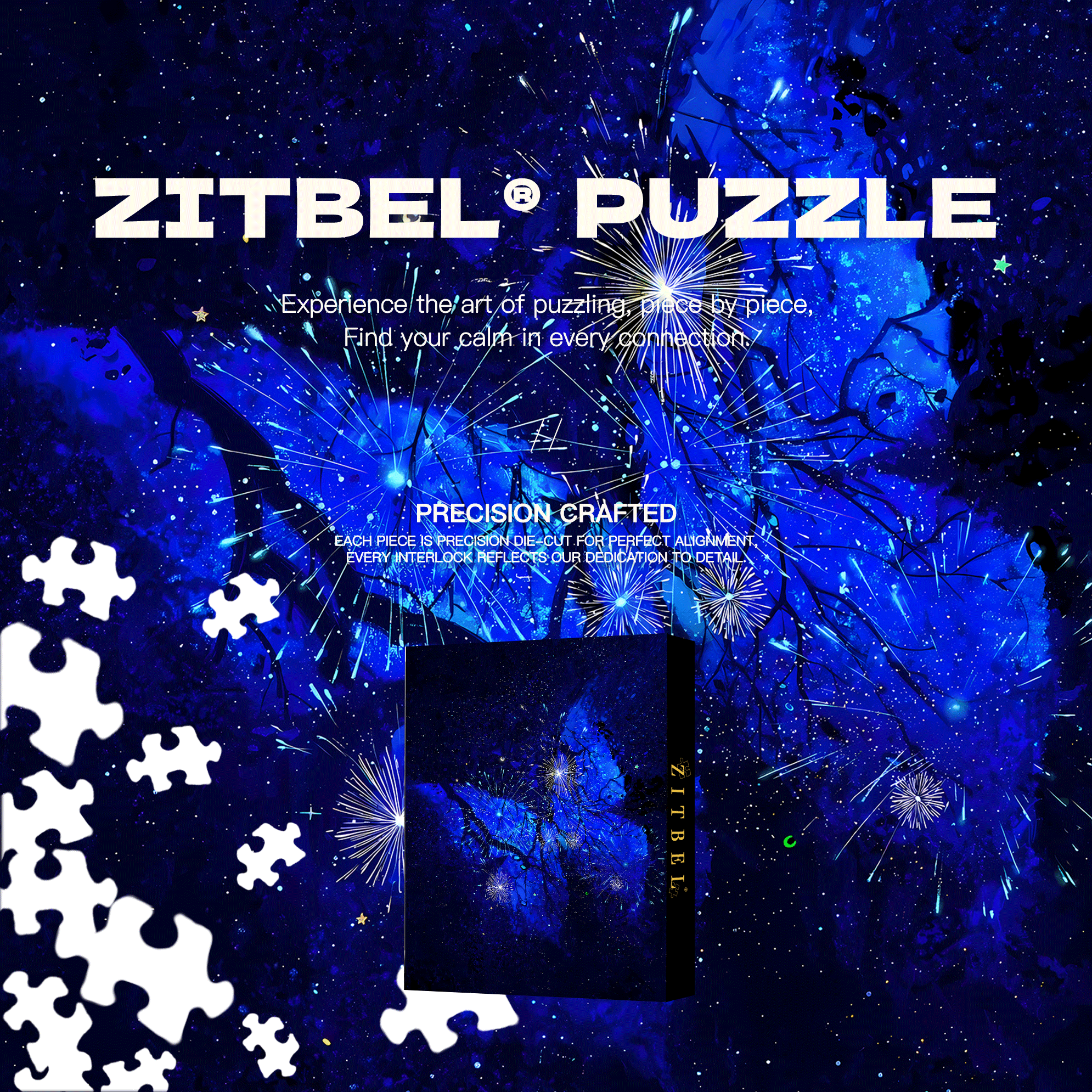 Butterfly Fireworks 500pcs/1000pcs Jigsaw Puzzle, Scratch-Resistant, Interactive Family Game & Brain-Boosting DIY Decor, Perfect for Halloween, Christmas & New Year Gifts, Family Puzzle Game