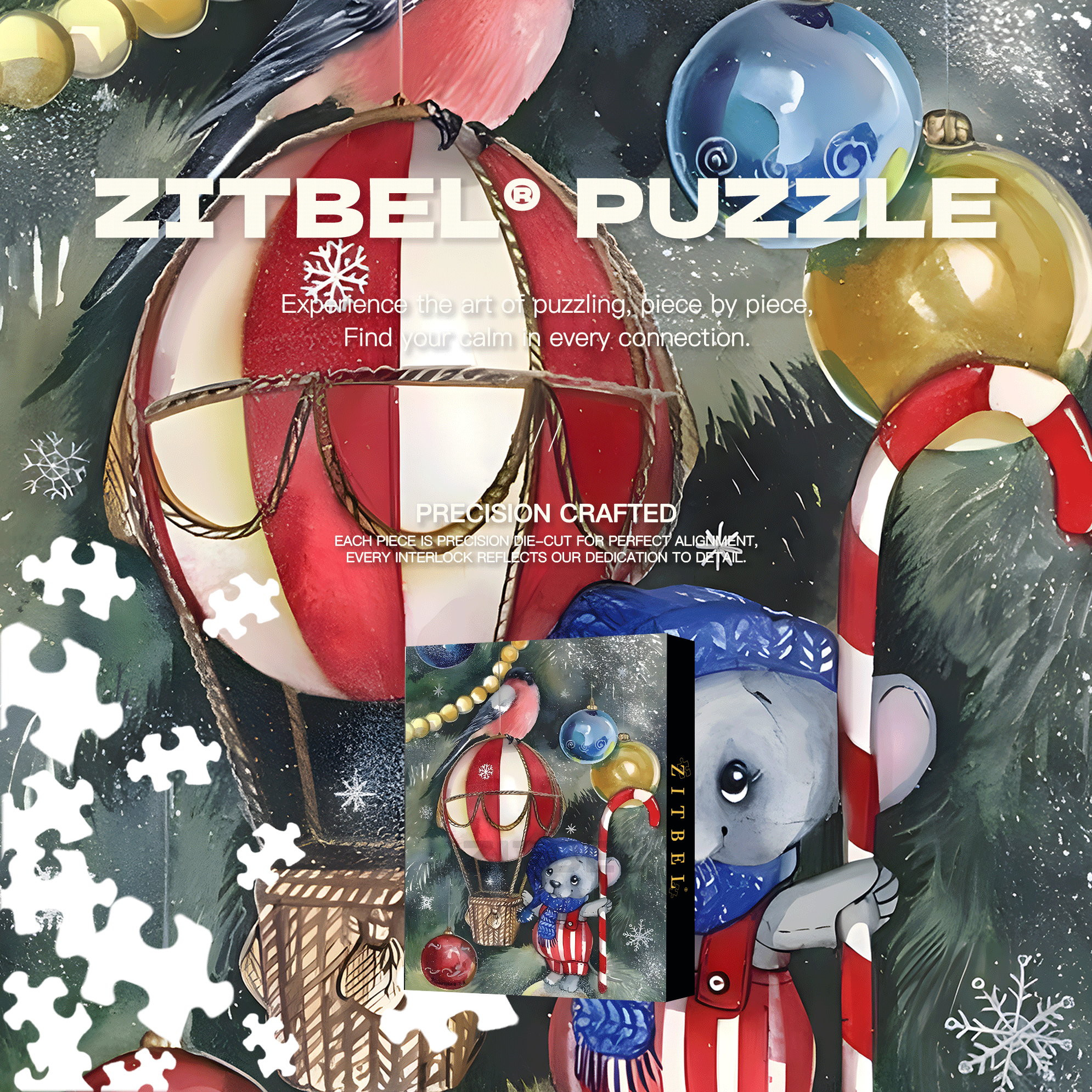 Christmas Tree Decorations 2 500pcs/1000pcs Jigsaw Puzzle, Scratch-Resistant, Interactive Family Game & Brain-Boosting DIY Decor, Perfect for Halloween, Christmas & New Year Gifts, Family Puzzle Game