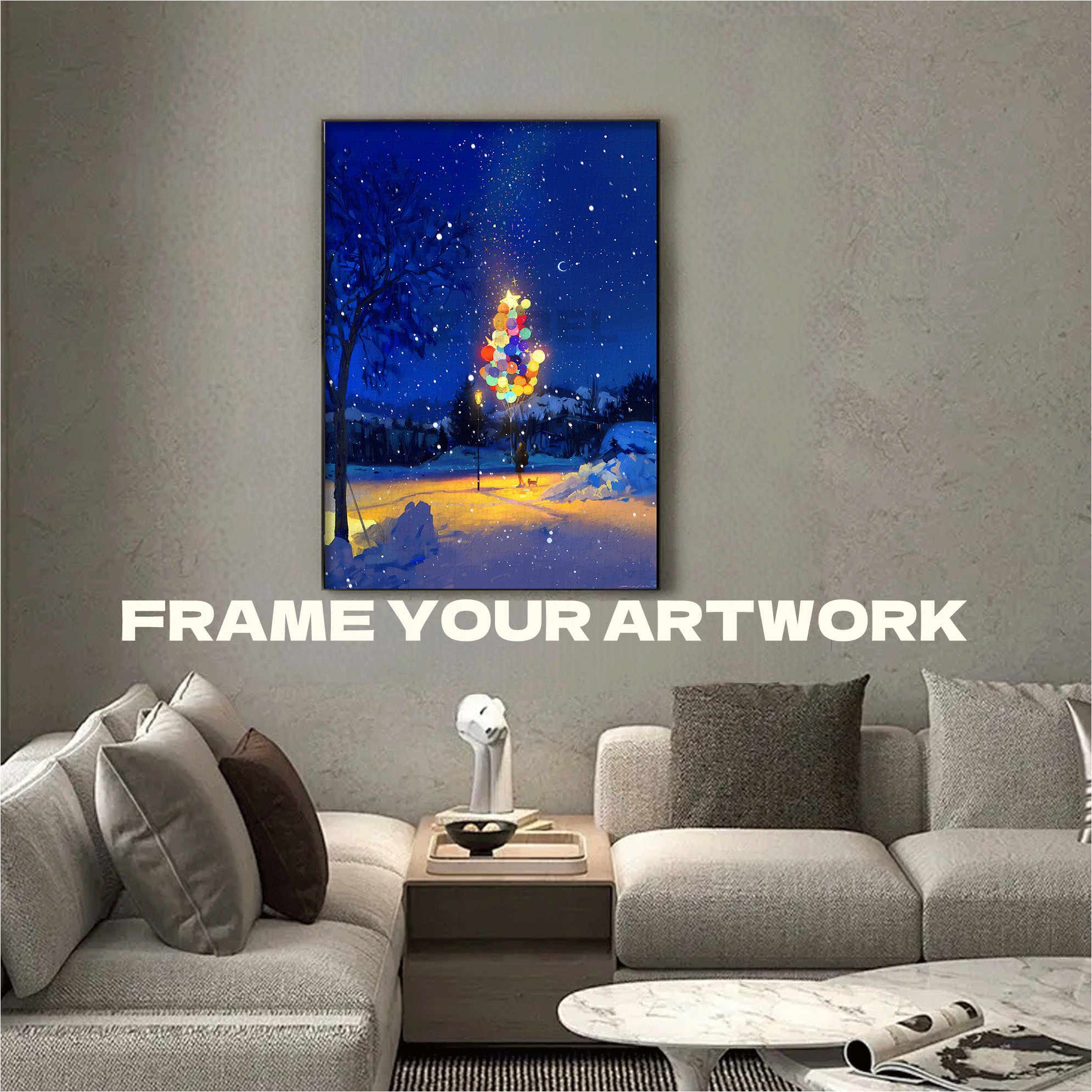 Dreamy Snowy Night 500pcs/1000pcs Jigsaw Puzzle, Scratch-Resistant, Interactive Family Game & Brain-Boosting DIY Decor, Perfect for Halloween, Christmas & New Year Gifts, Family Puzzle Game