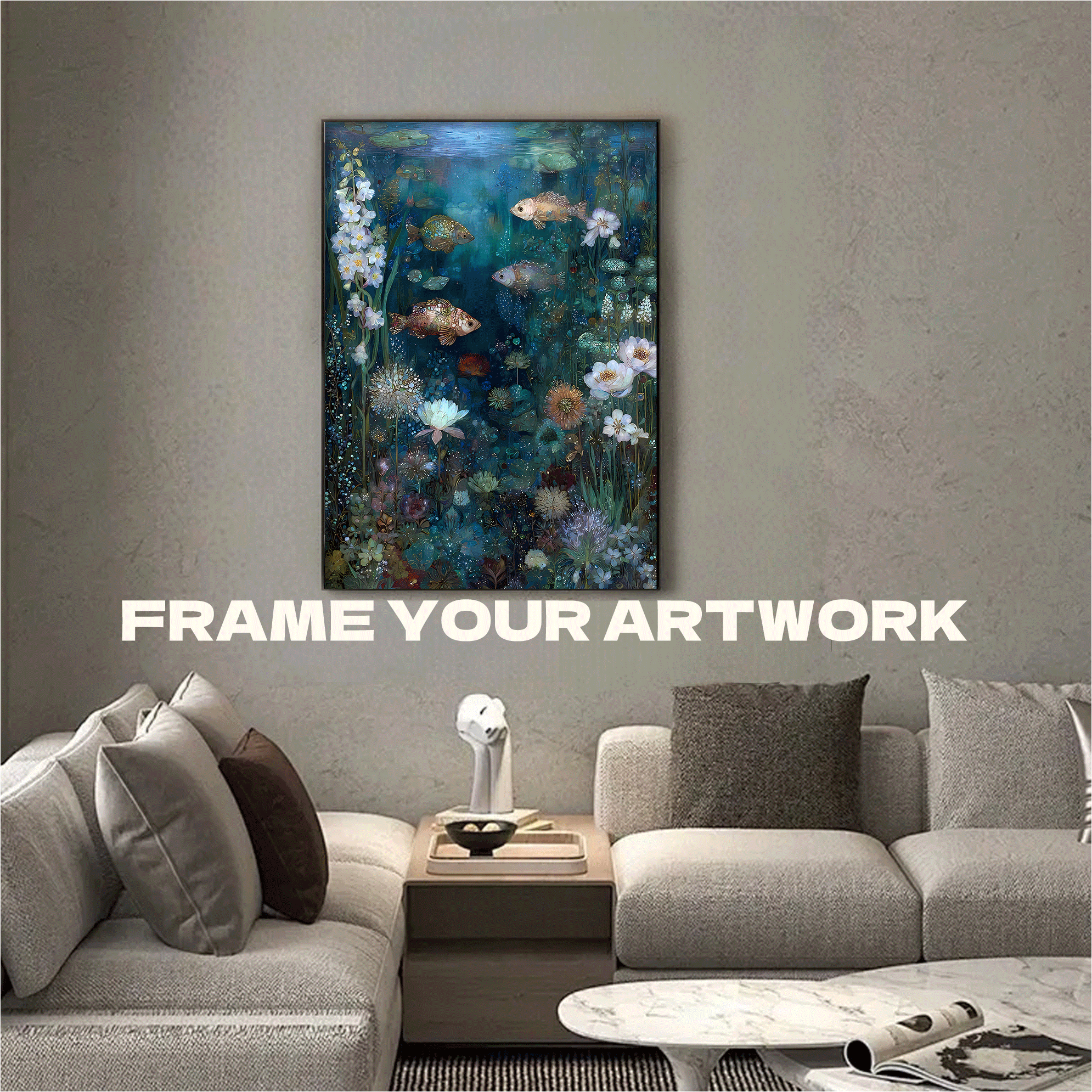 Fish Underwater 500pcs/1000pcs Jigsaw Puzzle, Scratch-Resistant, Interactive Family Game & Brain-Boosting DIY Decor, Perfect for Halloween, Christmas & New Year Gifts, Family Puzzle Game