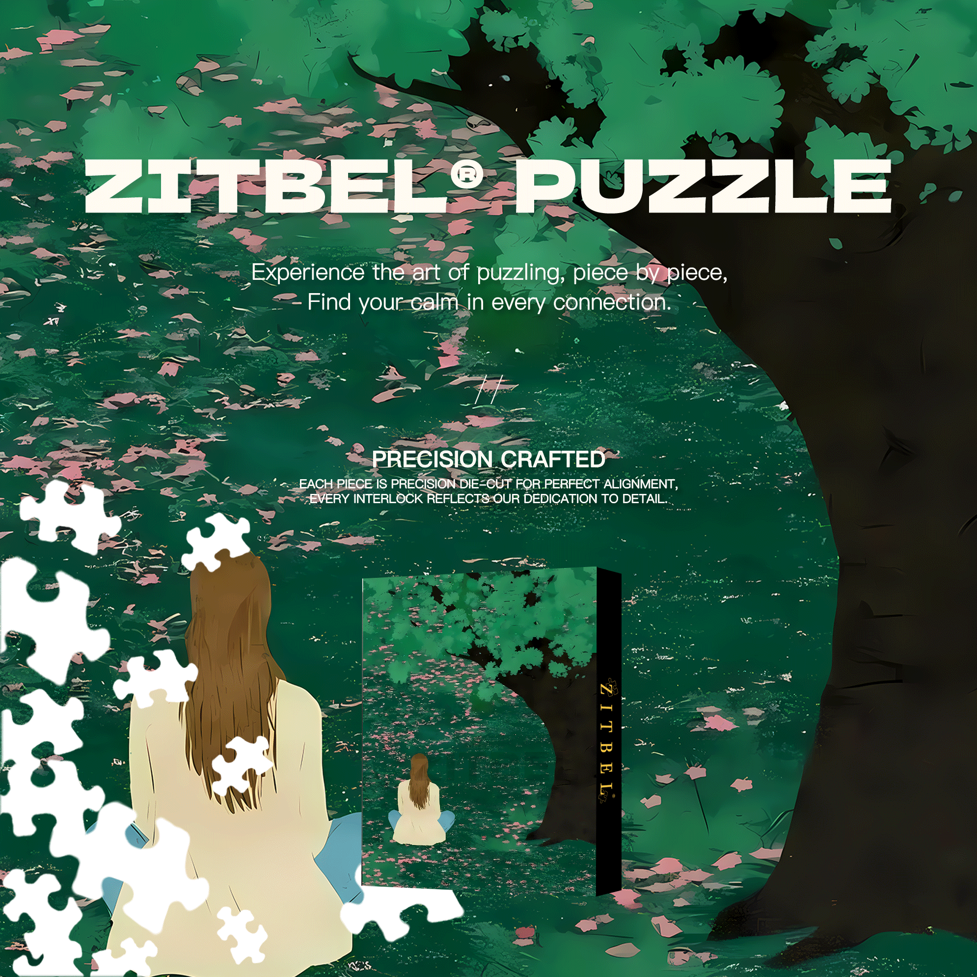 Meditation Under The Tree 500pcs/1000pcs Jigsaw Puzzle, Scratch-Resistant, Interactive Family Game & Brain-Boosting DIY Decor, Perfect for Halloween, Christmas & New Year Gifts, Family Puzzle Game
