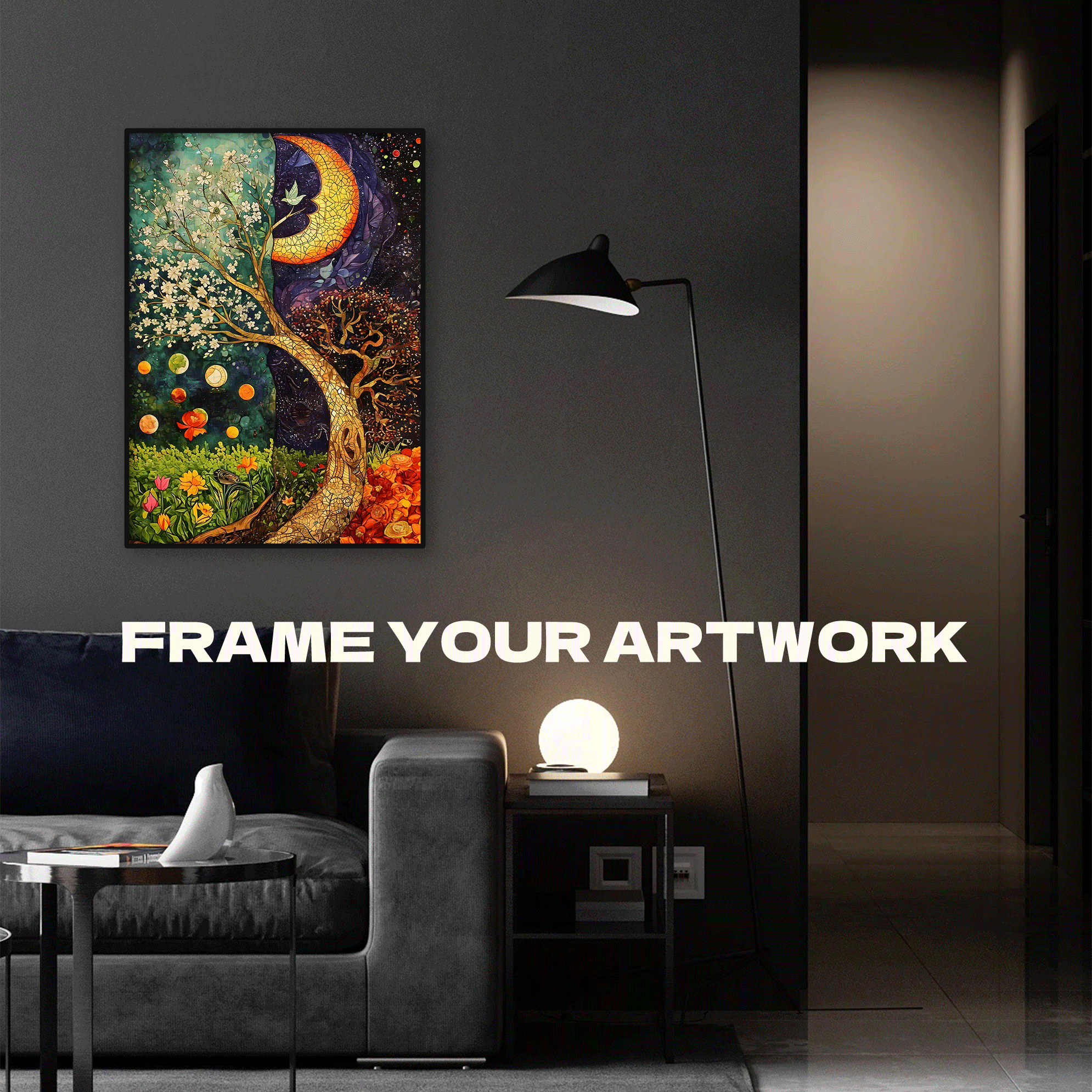 Sun And Moon Shine Together 500pcs/1000pcs Jigsaw Puzzle, Scratch-Resistant, Interactive Family Game & Brain-Boosting DIY Decor, Perfect for Halloween, Christmas & New Year Gifts, Family Puzzle Game