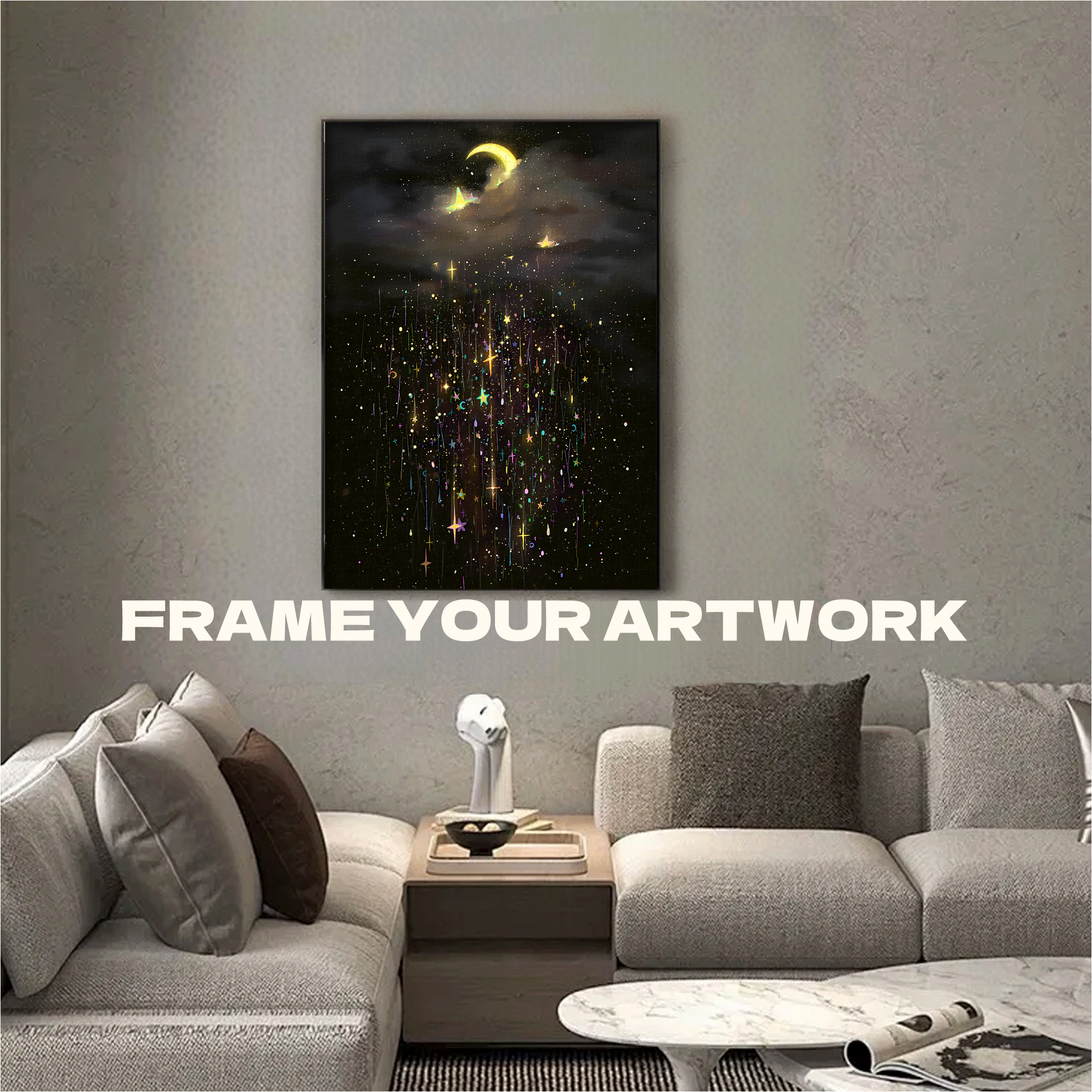 Tides Of Stars And Moon 500pcs/1000pcs Jigsaw Puzzle, Scratch-Resistant, Interactive Family Game & Brain-Boosting DIY Decor, Perfect for Halloween, Christmas & New Year Gifts, Family Puzzle Game