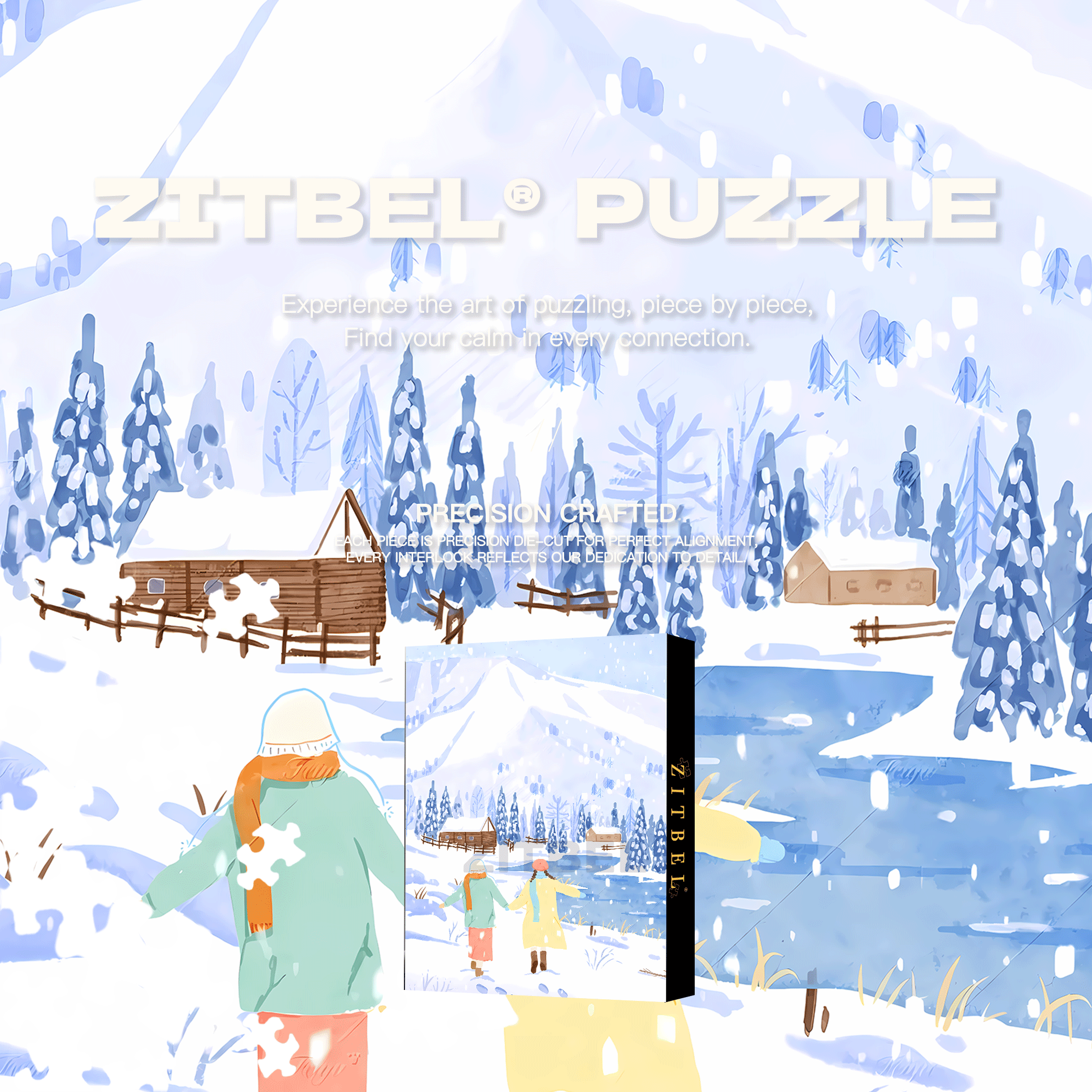 Winter In Xinjiang 500pcs/1000pcs Jigsaw Puzzle, Scratch-Resistant, Interactive Family Game & Brain-Boosting DIY Decor, Perfect for Halloween, Christmas & New Year Gifts, Family Puzzle Game