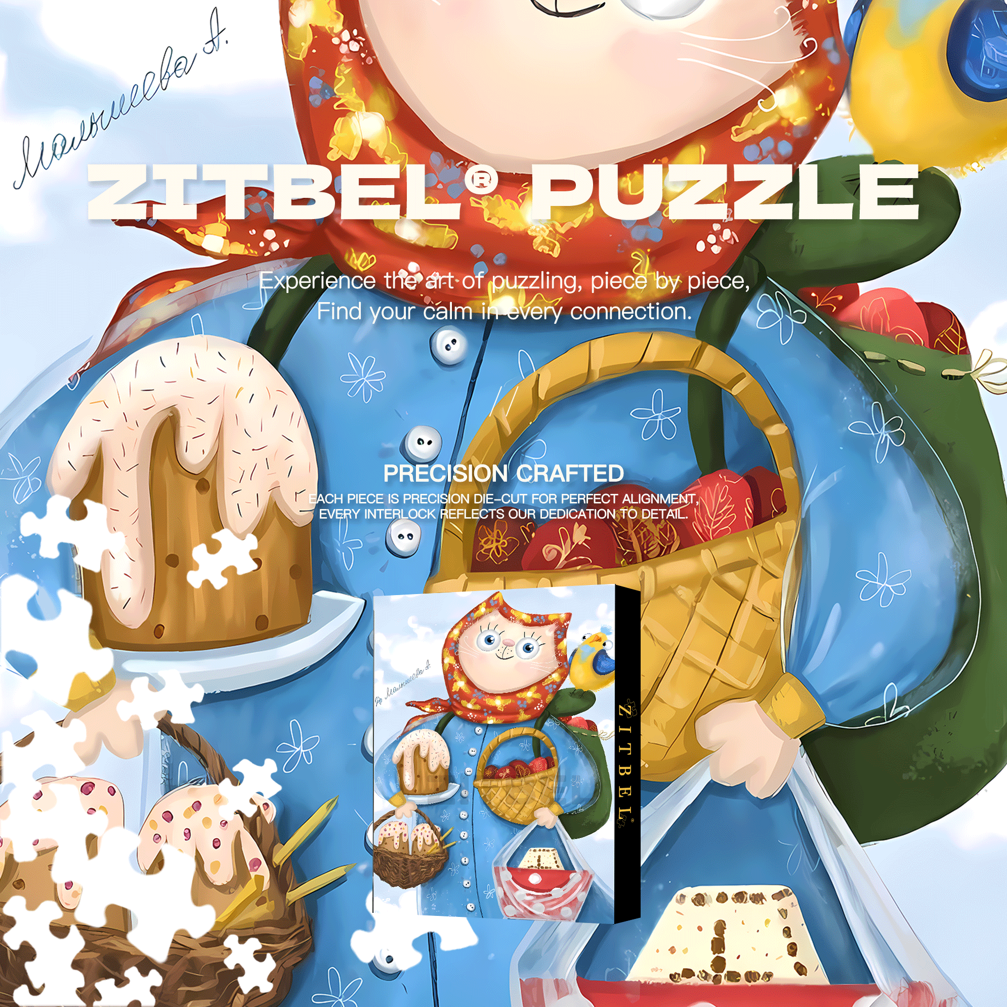 Busy Cat 500pcs/1000pcs Jigsaw Puzzle, Scratch-Resistant, Interactive Family Game & Brain-Boosting DIY Decor, Perfect for Halloween, Christmas & New Year Gifts, Family Puzzle Game