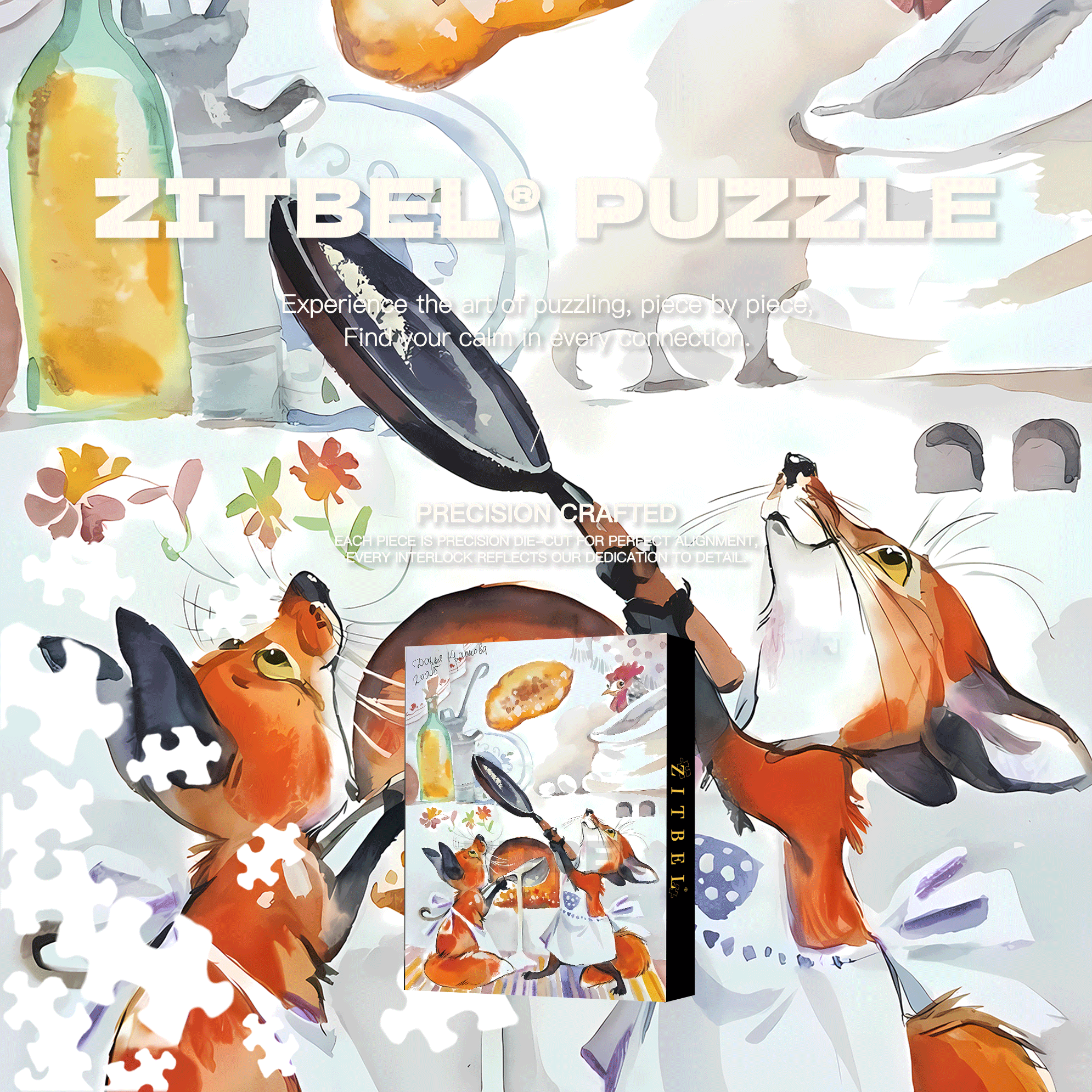 Flying Pancake 500pcs/1000pcs Jigsaw Puzzle, Scratch-Resistant, Interactive Family Game & Brain-Boosting DIY Decor, Perfect for Halloween, Christmas & New Year Gifts, Family Puzzle Game
